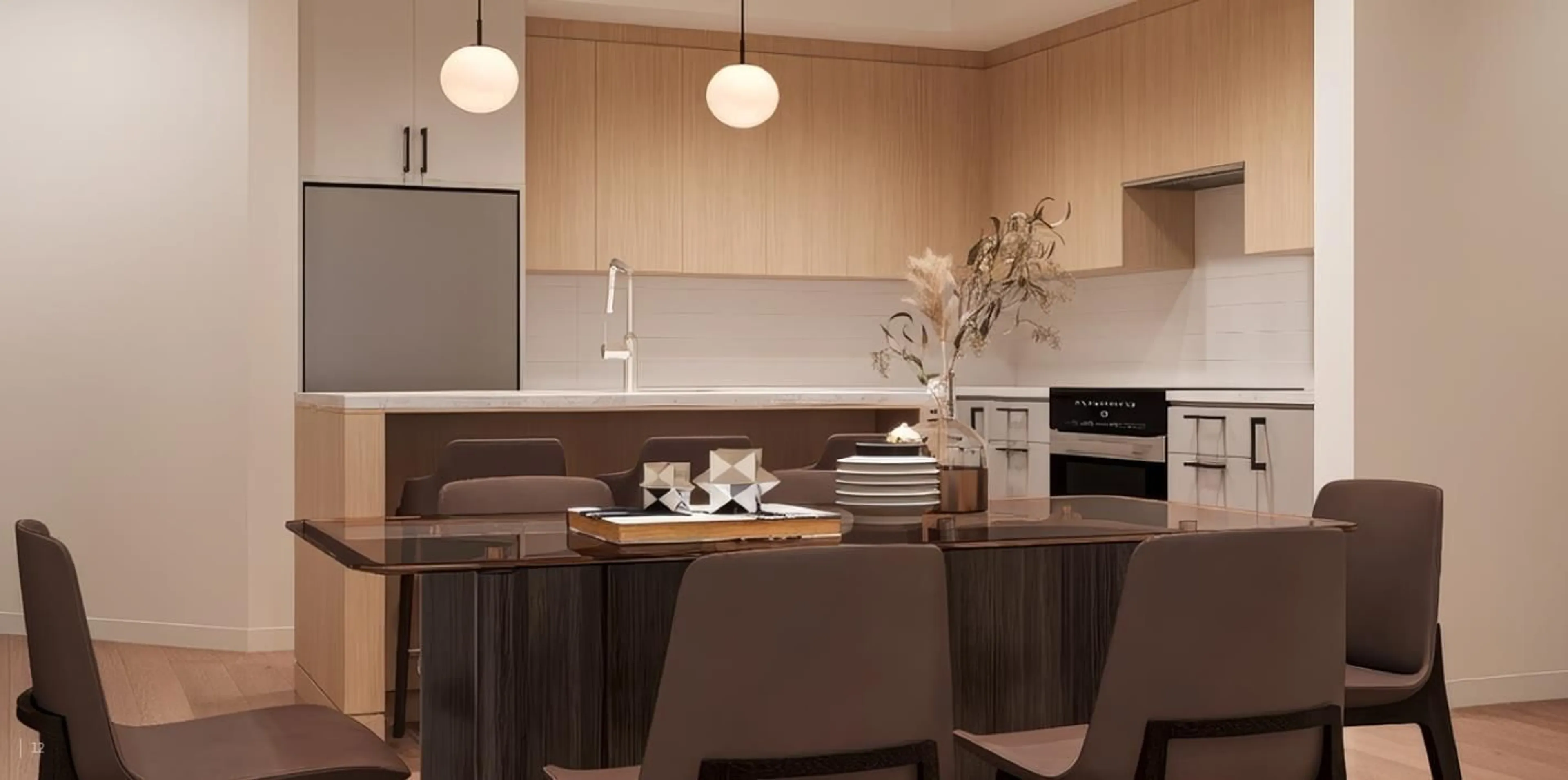 Contemporary kitchen, wood/laminate floor for 208 - 555 LILLOOET AVENUE, Harrison Hot Springs British Columbia V0K1K0