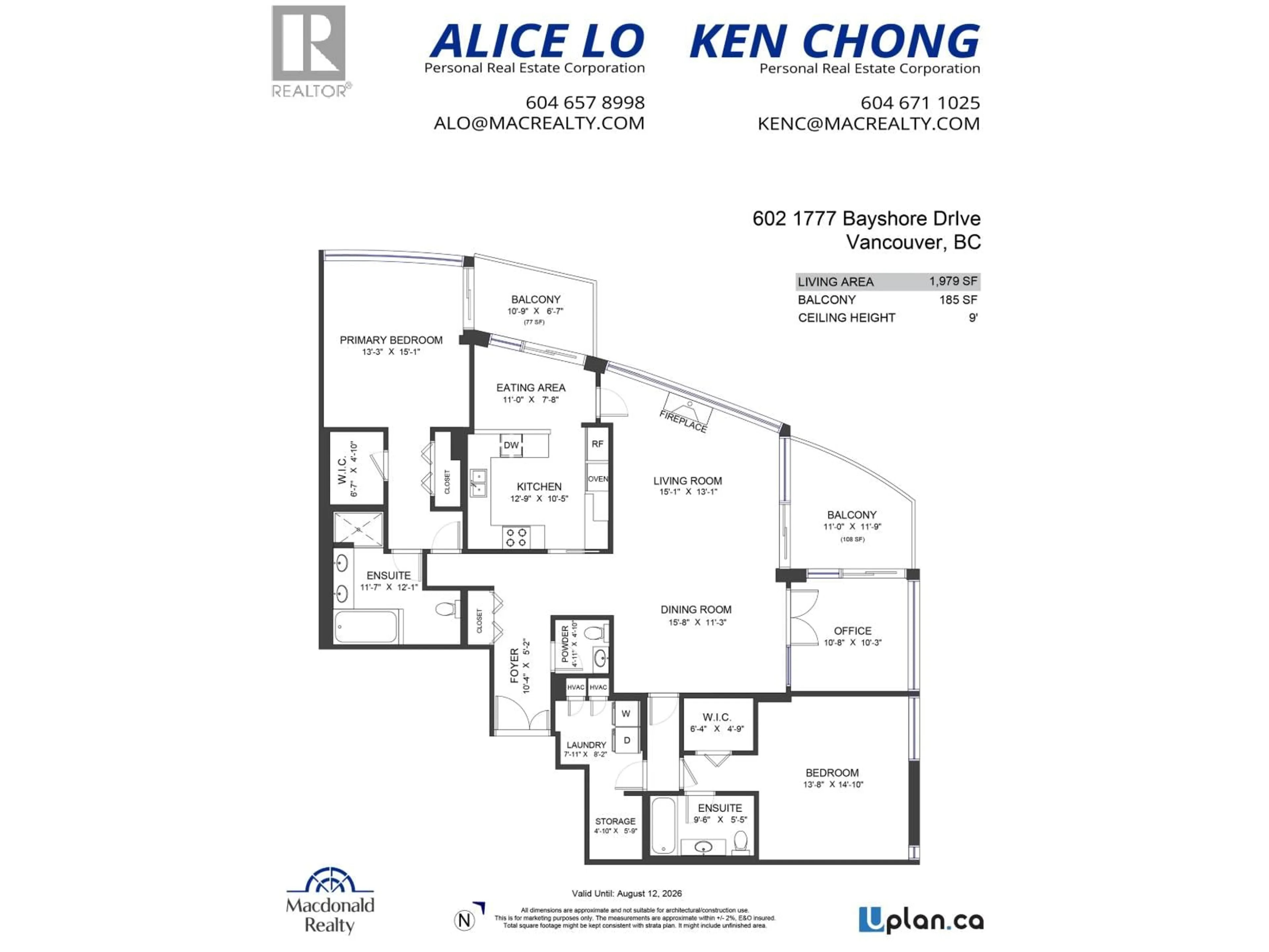 Floor plan for 602 - 1777 BAYSHORE DRIVE, Vancouver British Columbia V6G3H2