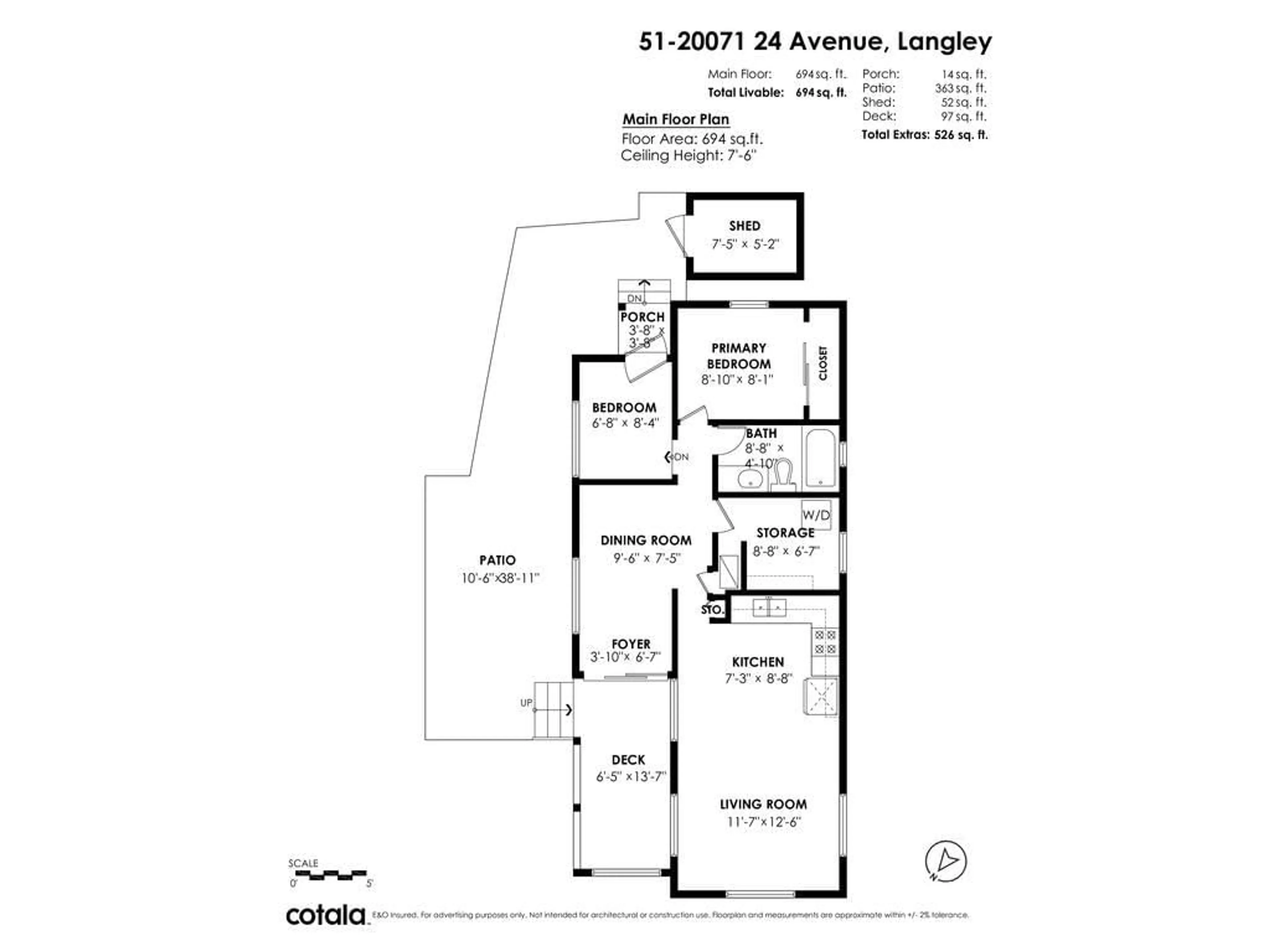 Floor plan for 51 - 20071 24, Langley British Columbia V2Z2A1