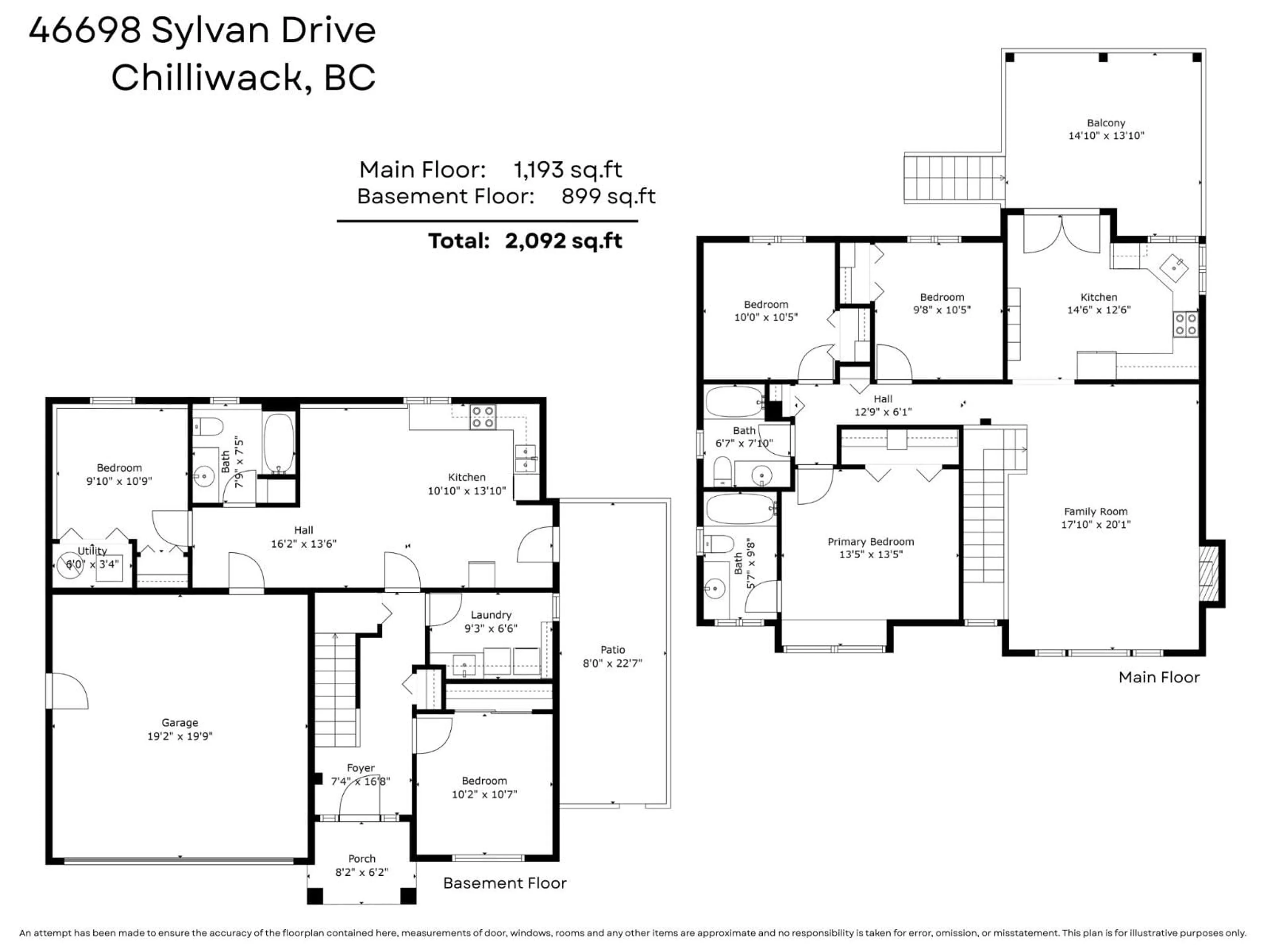 Floor plan for 46698 SYLVAN DRIVE, Chilliwack British Columbia V2R4E9