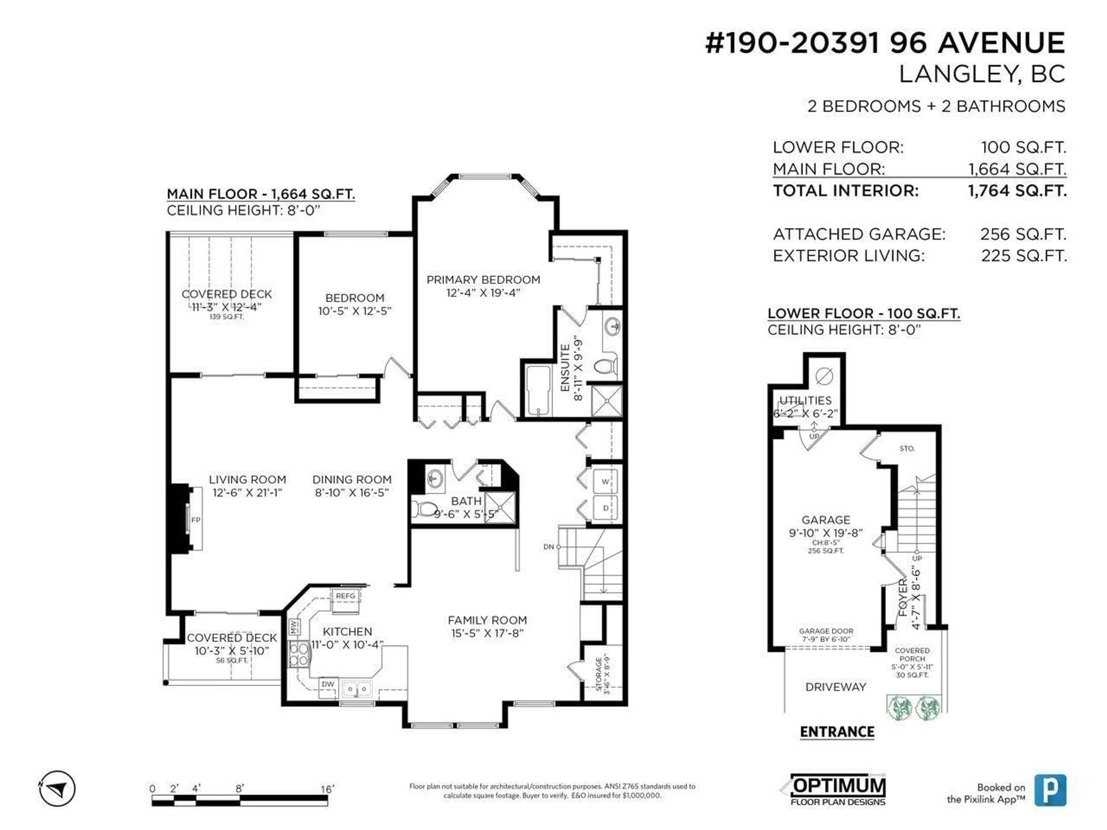 Floor plan for 190 - 20391 96, Langley British Columbia V1M2L2