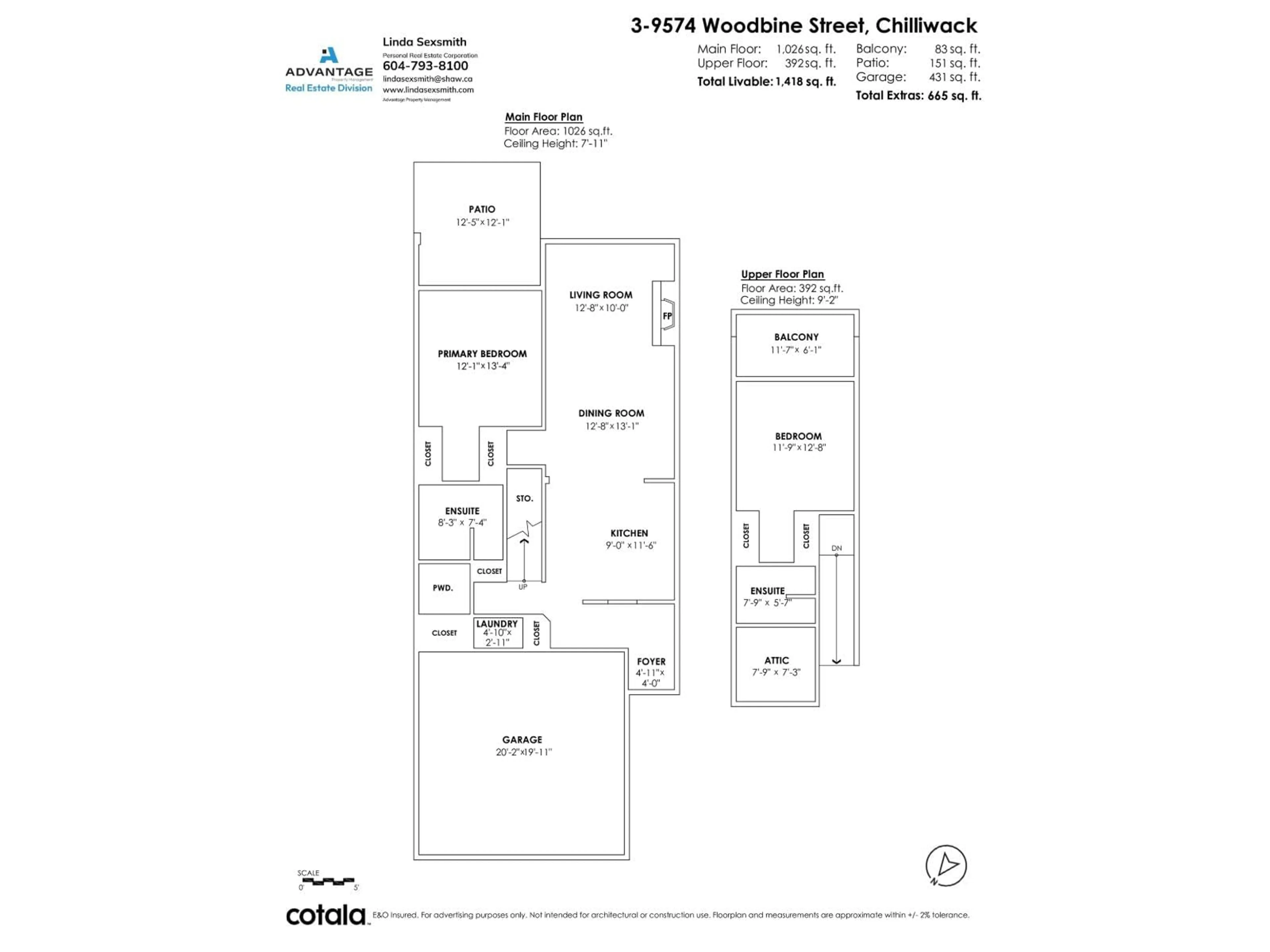 Floor plan for 3 - 9574 WOODBINE STREET, Chilliwack British Columbia V2P5S4