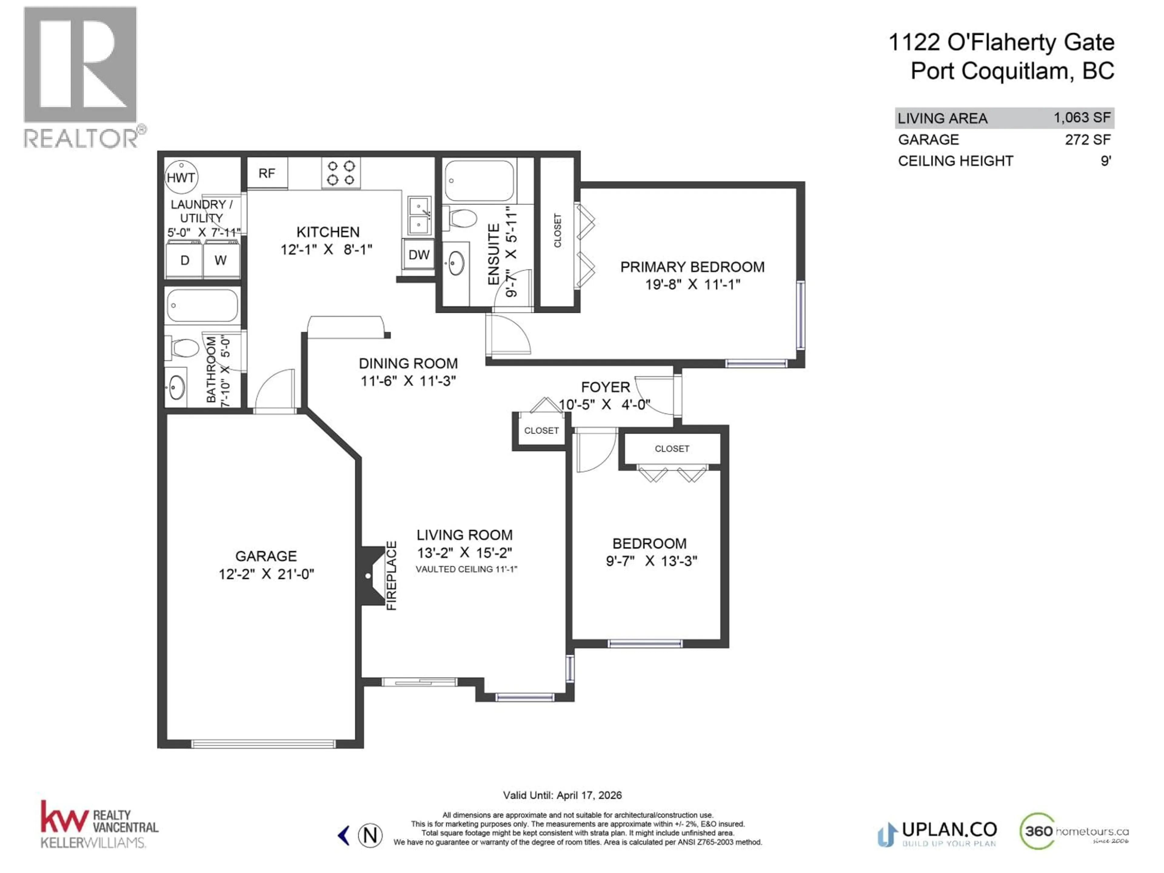 Floor plan for 1122 O'FLAHERTY GATE, Port Coquitlam British Columbia V3C6H2