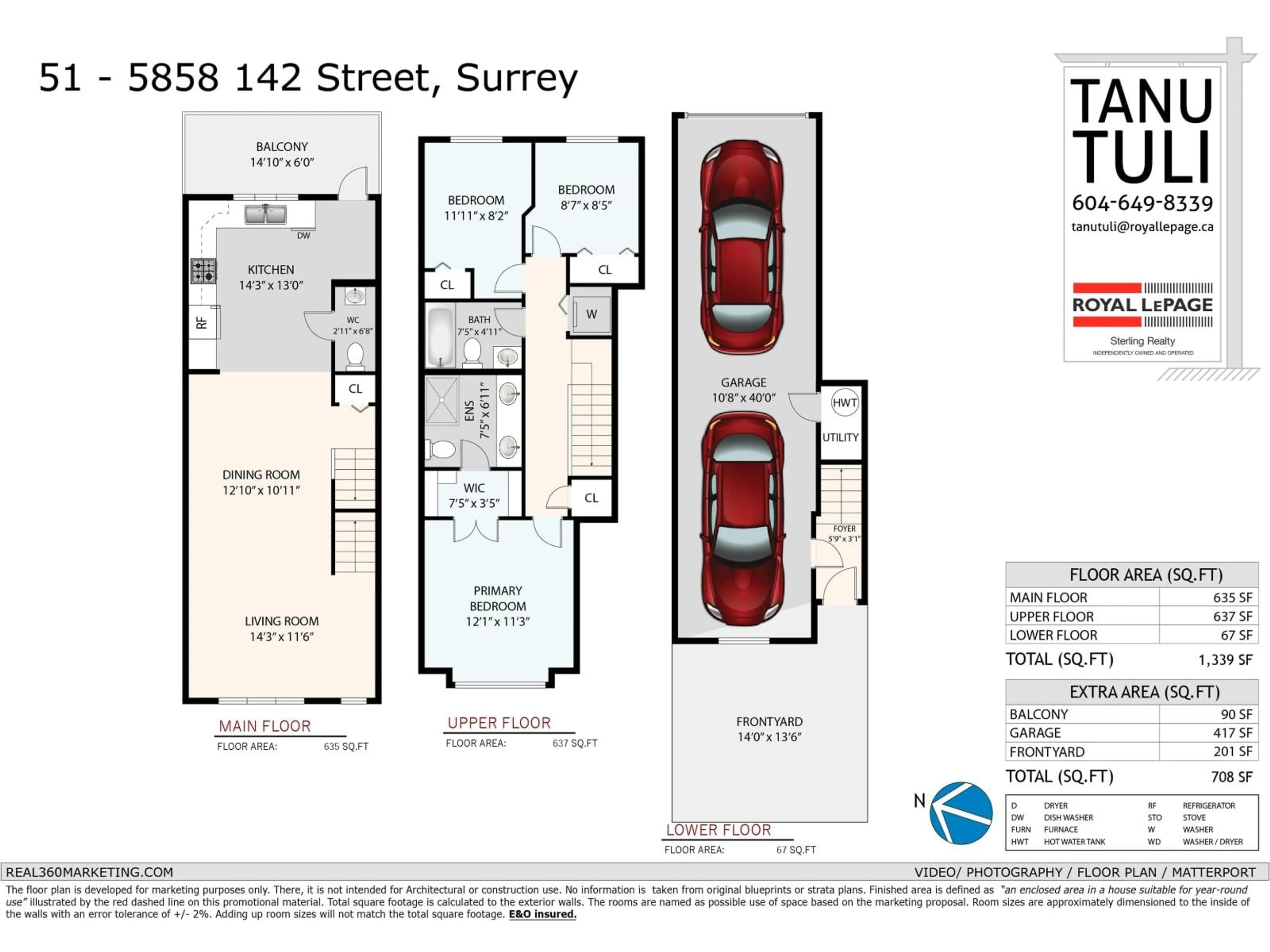 Floor plan for 51 - 5858 142, Surrey British Columbia V3X0H2
