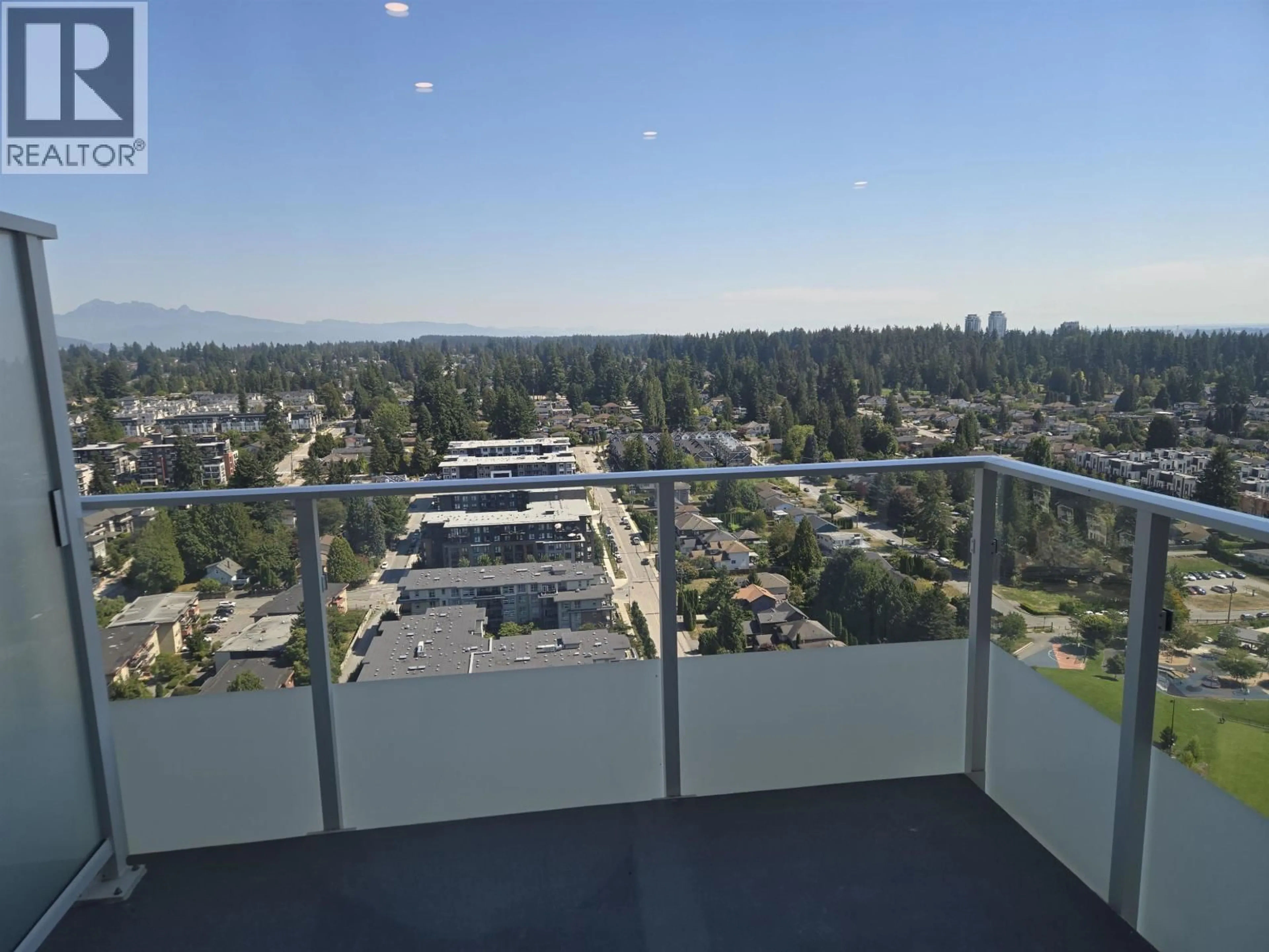 Balcony in the apartment, city buildings view from balcony for 2801 - 537 COTTONWOOD AVENUE, Coquitlam British Columbia V3J0S4