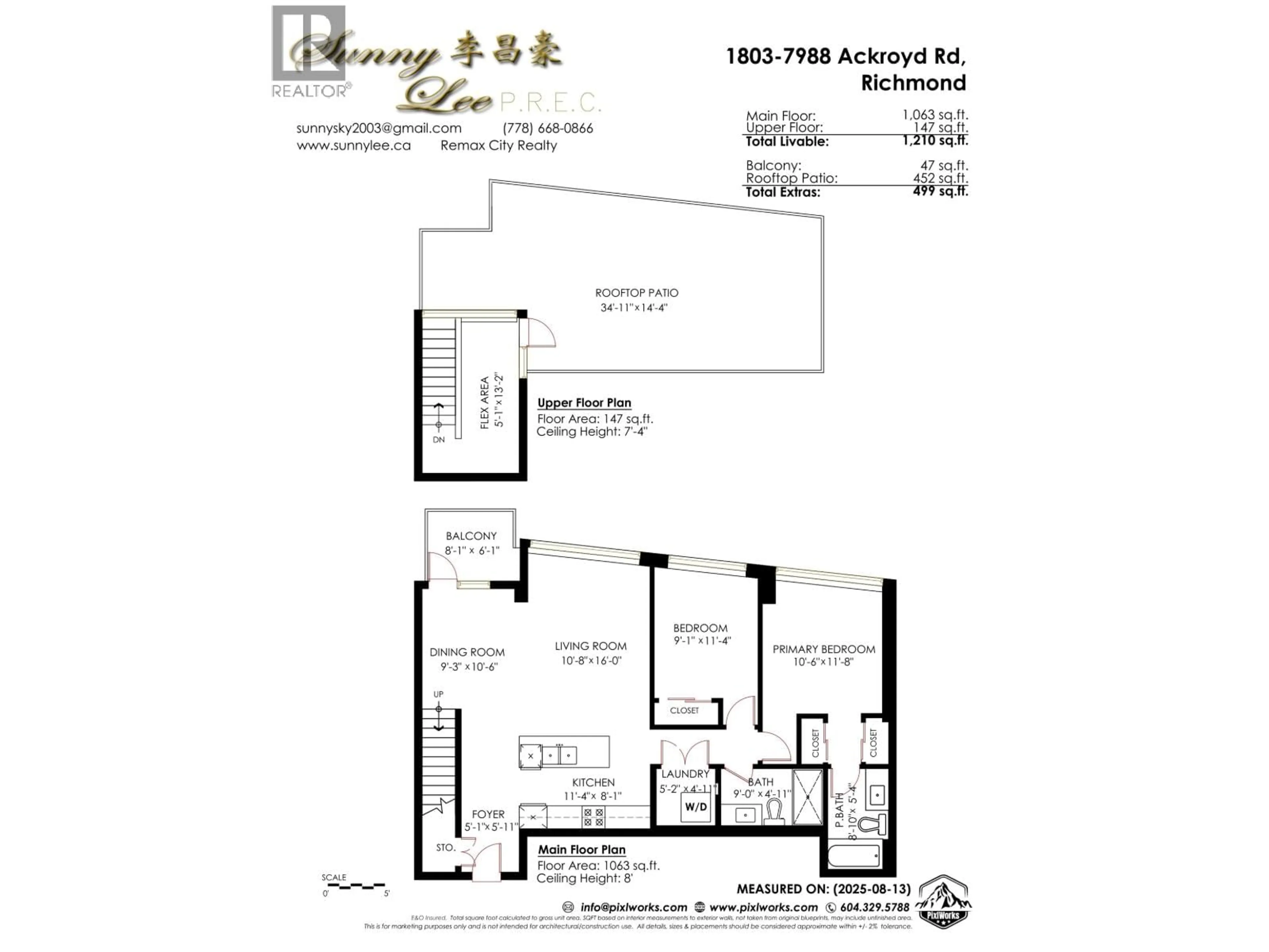 Floor plan for 1803 - 7988 ACKROYD ROAD, Richmond British Columbia V6X0K6