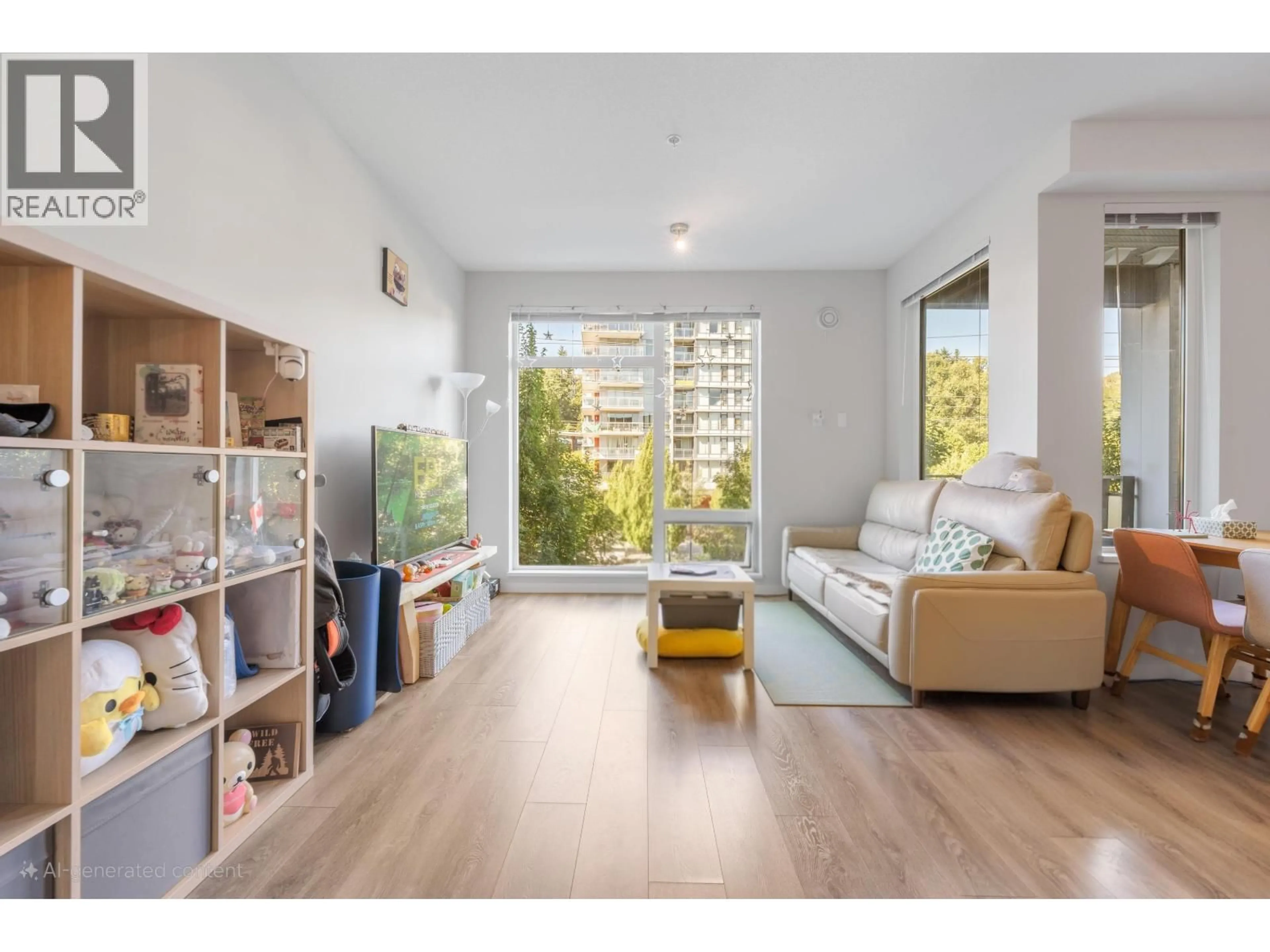 Living room with furniture, wood/laminate floor for 314 - 3289 RIVERWALK AVENUE, Vancouver British Columbia V5S0G2