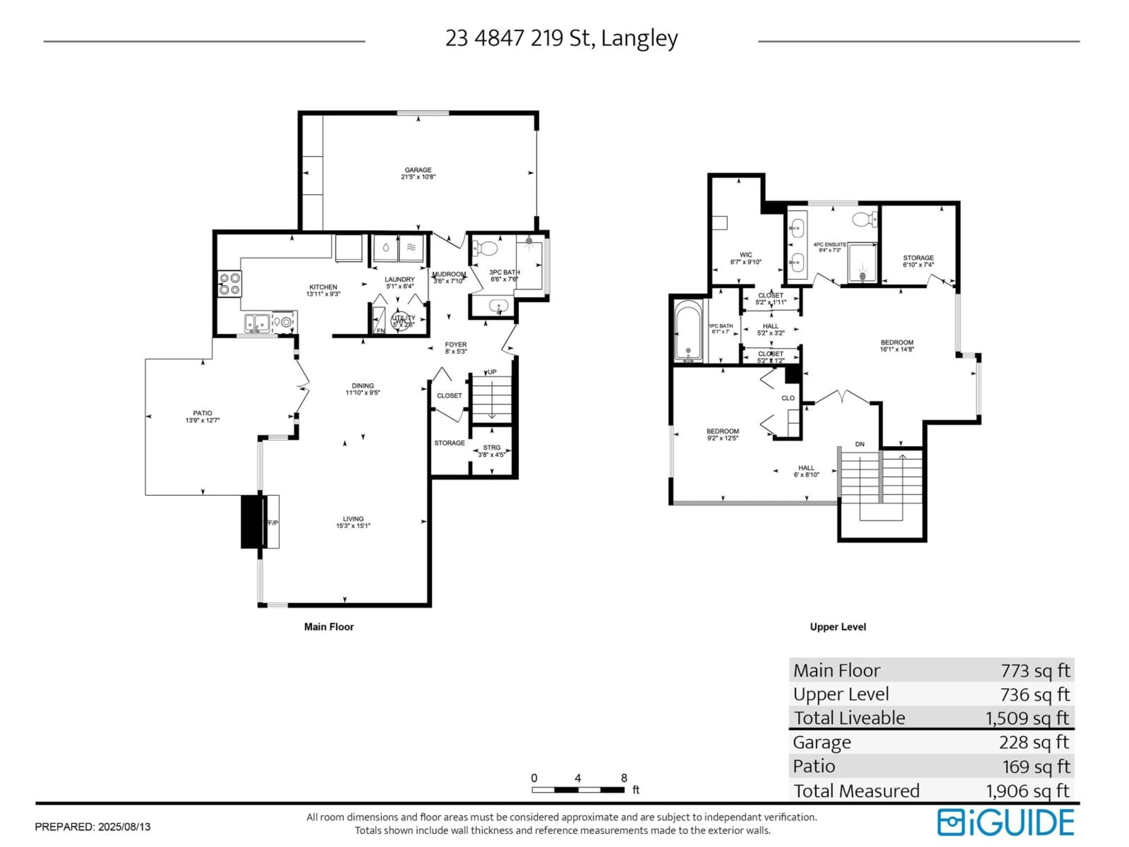 Floor plan for 23 - 4847 219, Langley British Columbia V3A8C1