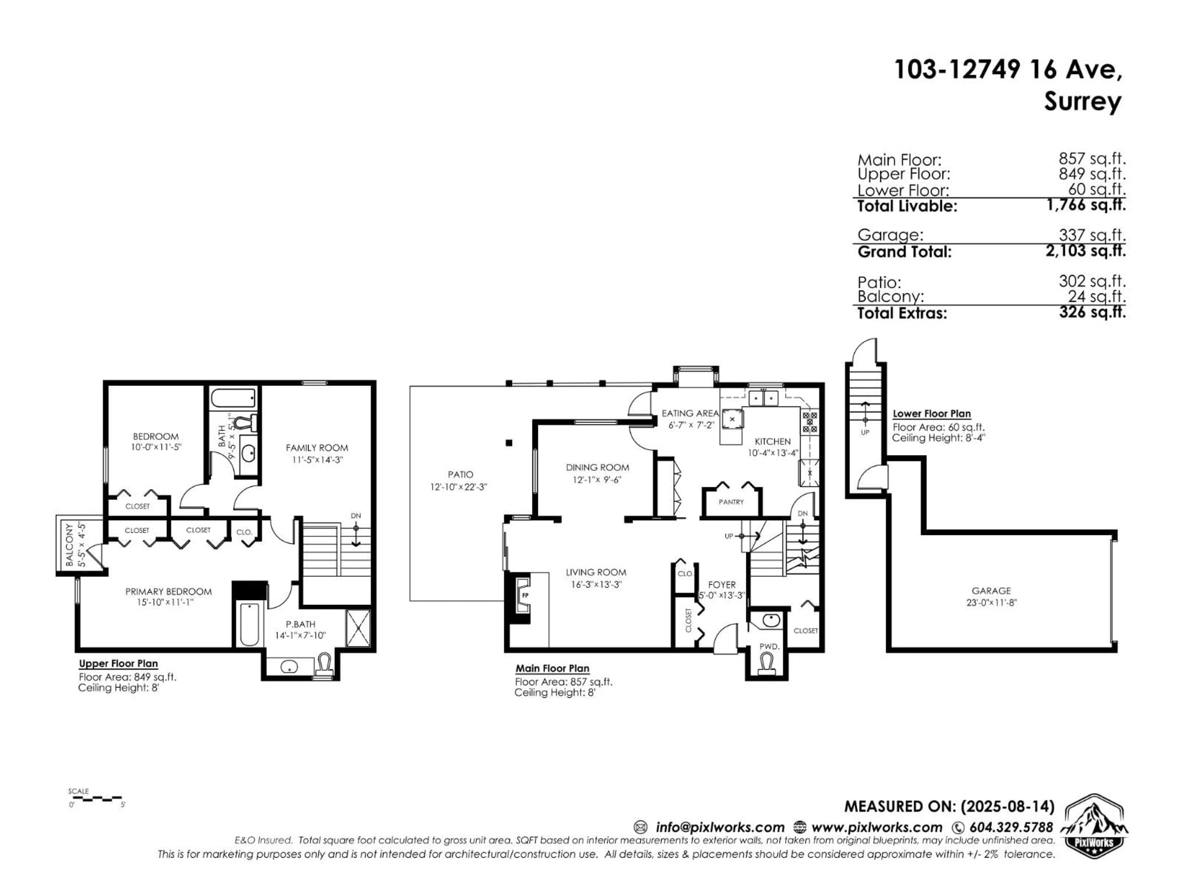 Floor plan for 103 - 12749 16, Surrey British Columbia V4A1N2