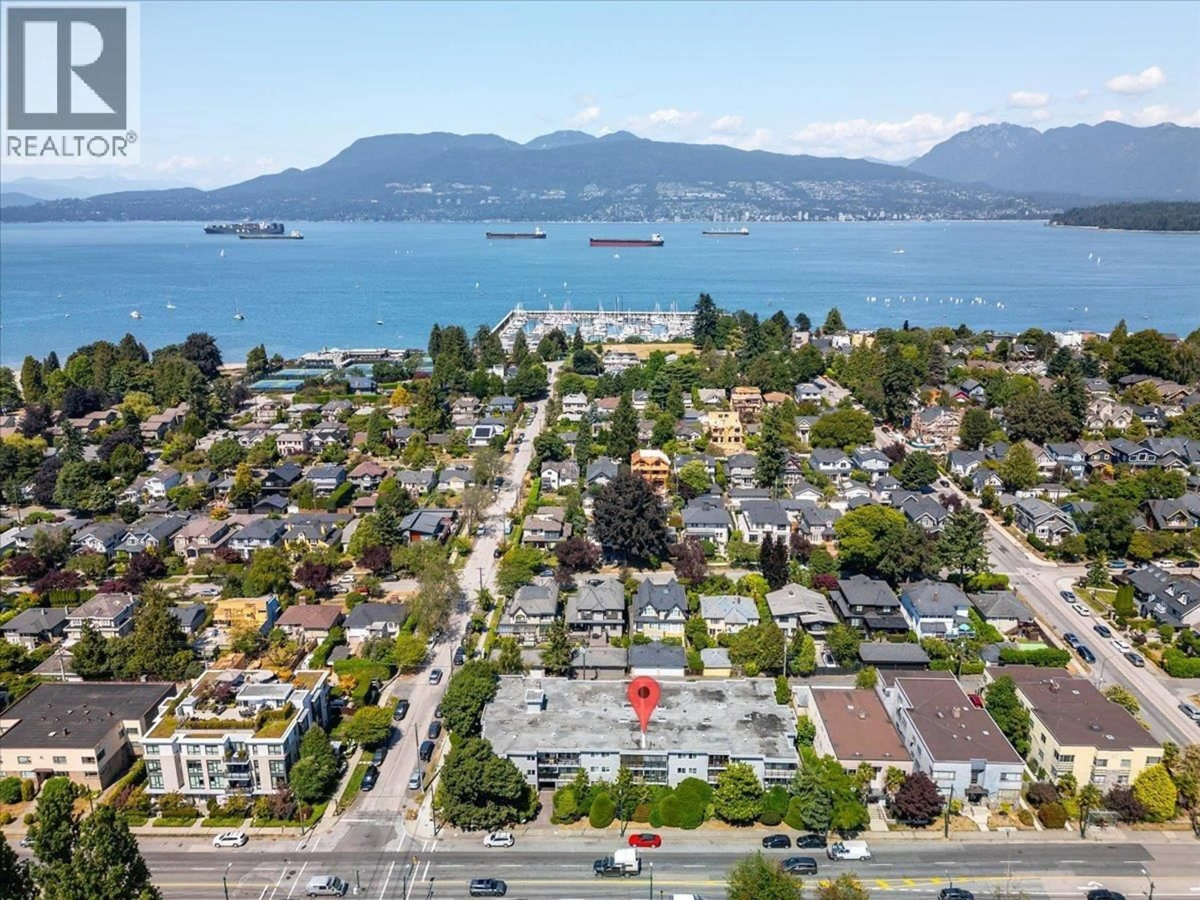 A pic from outside/outdoor area/front of a property/back of a property/a pic from drone, water/lake/river/ocean view for 108 - 3787 4TH AVENUE, Vancouver British Columbia V6R1P4