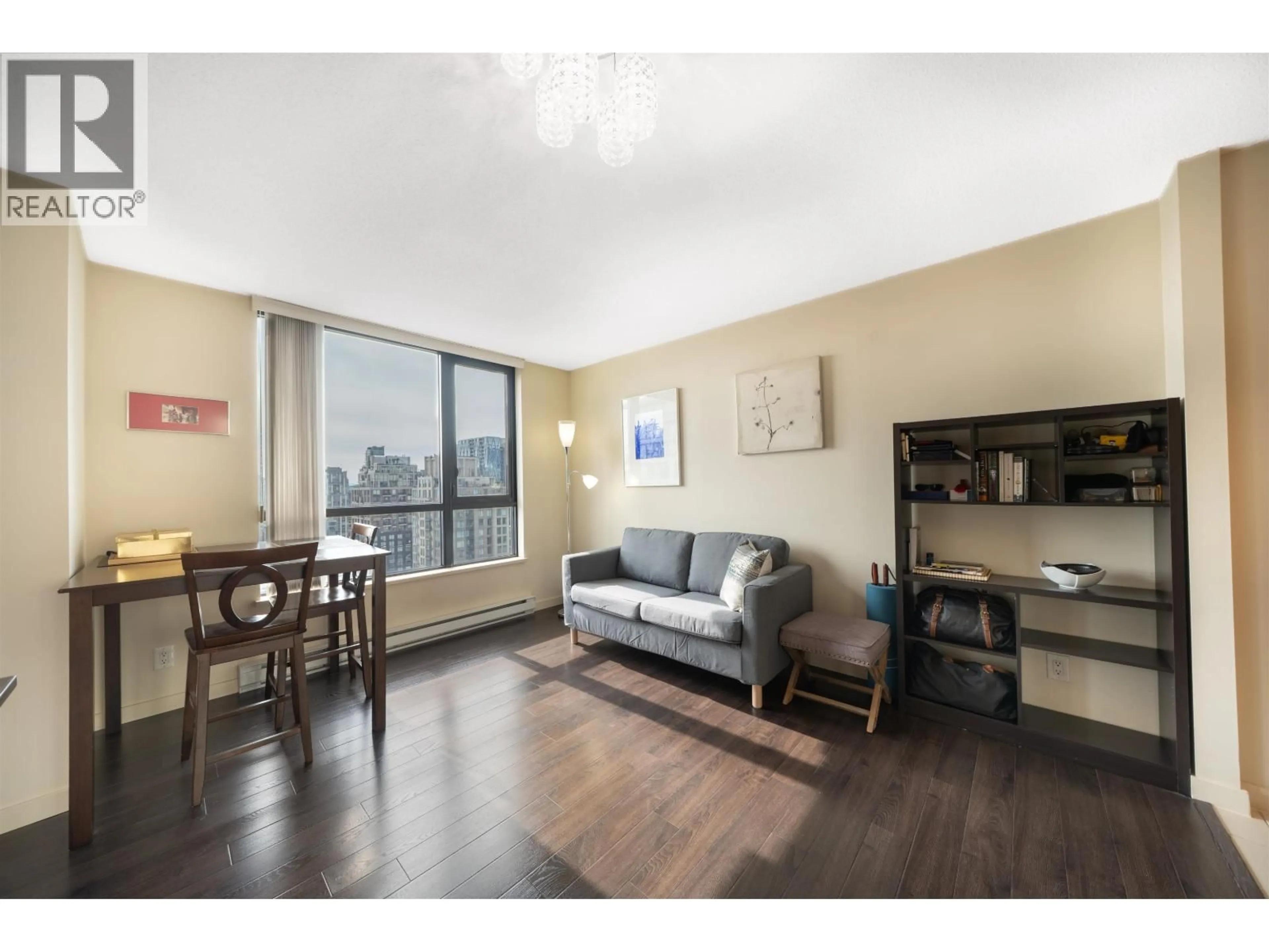 Living room with furniture, wood/laminate floor for 2509 - 928 HOMER STREET, Vancouver British Columbia V6B1T7