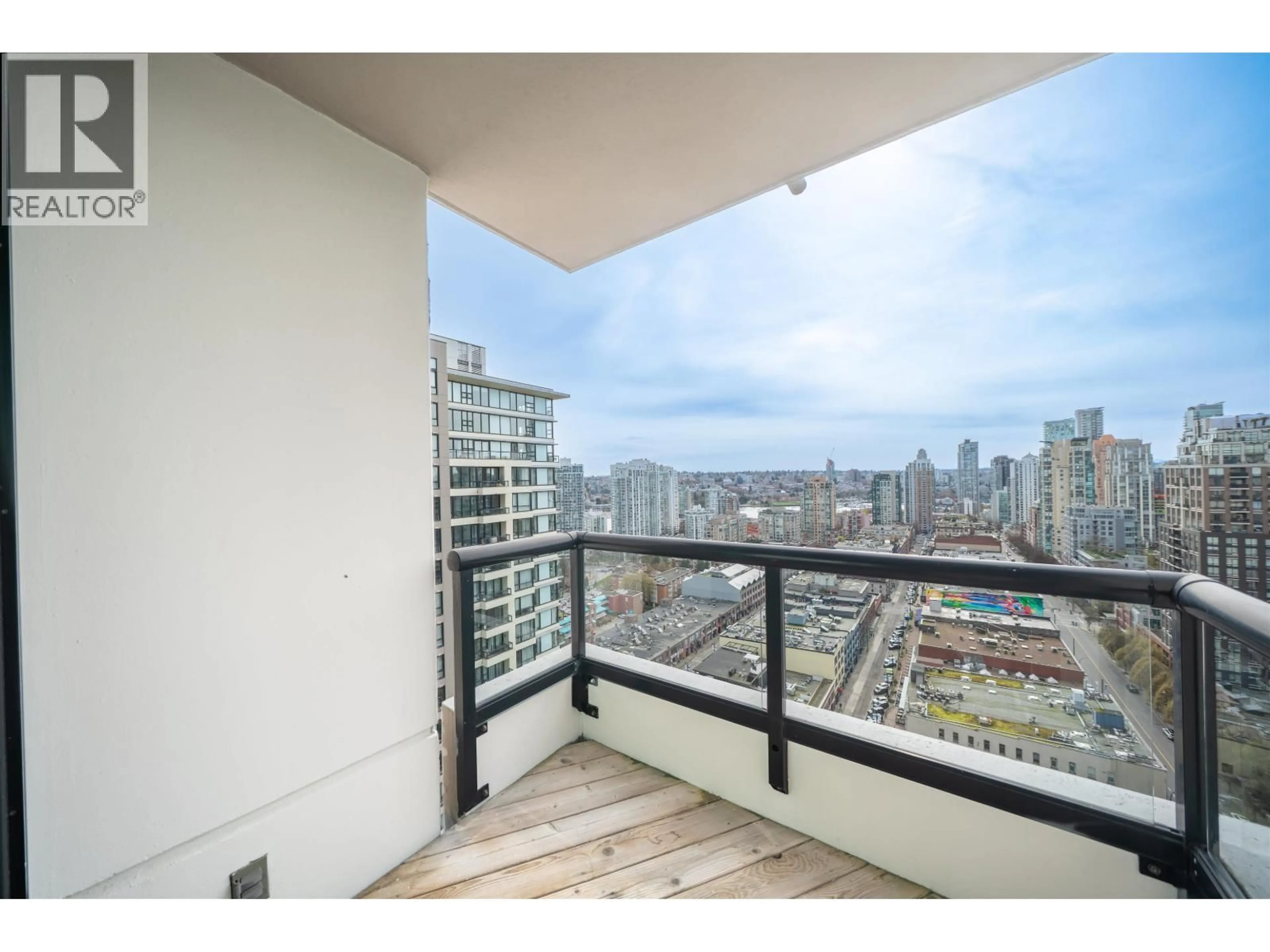 Balcony in the apartment, city buildings view from balcony for 2509 - 928 HOMER STREET, Vancouver British Columbia V6B1T7