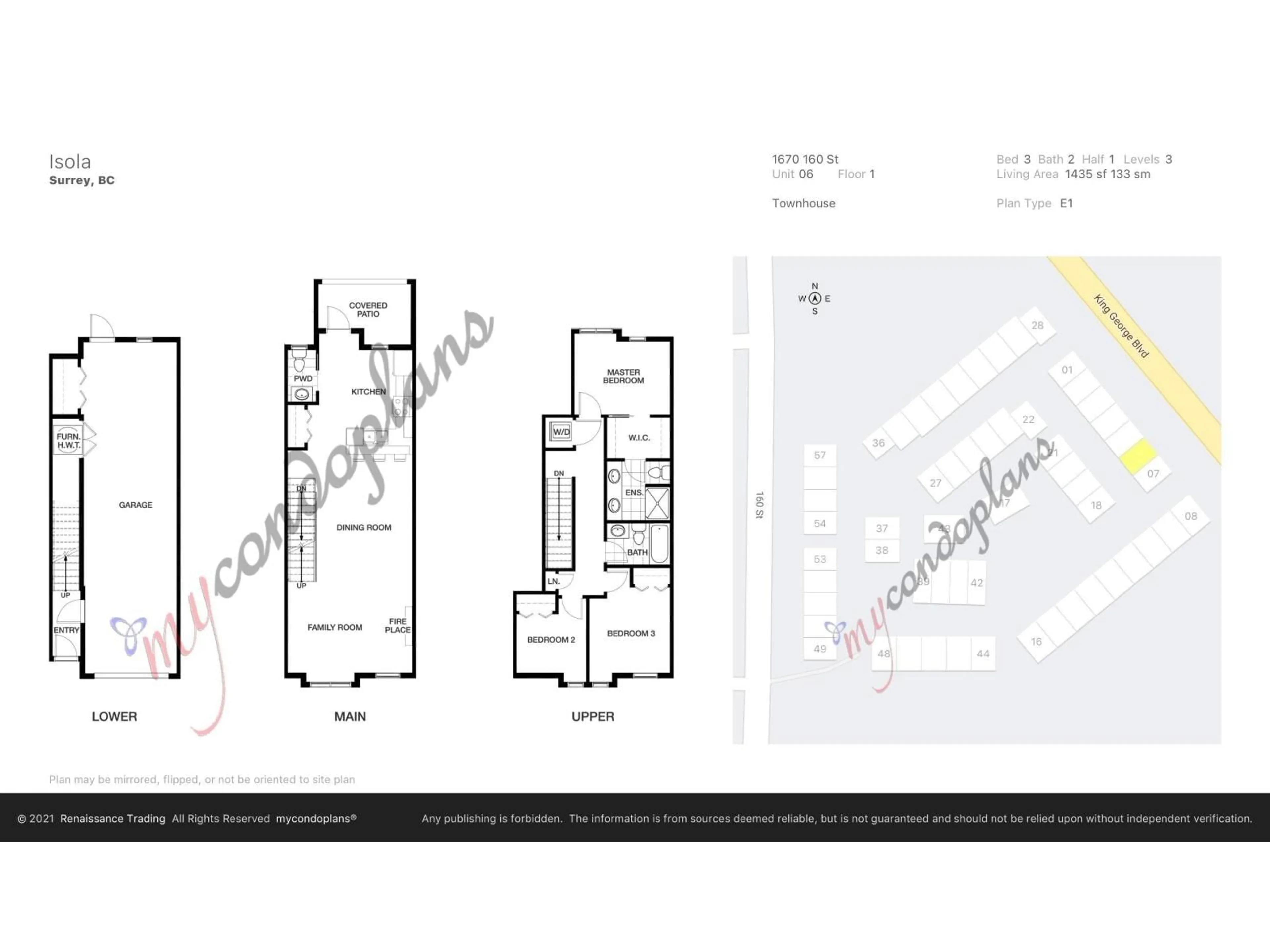 Floor plan for 6 - 1670 160, Surrey British Columbia V4A0C6