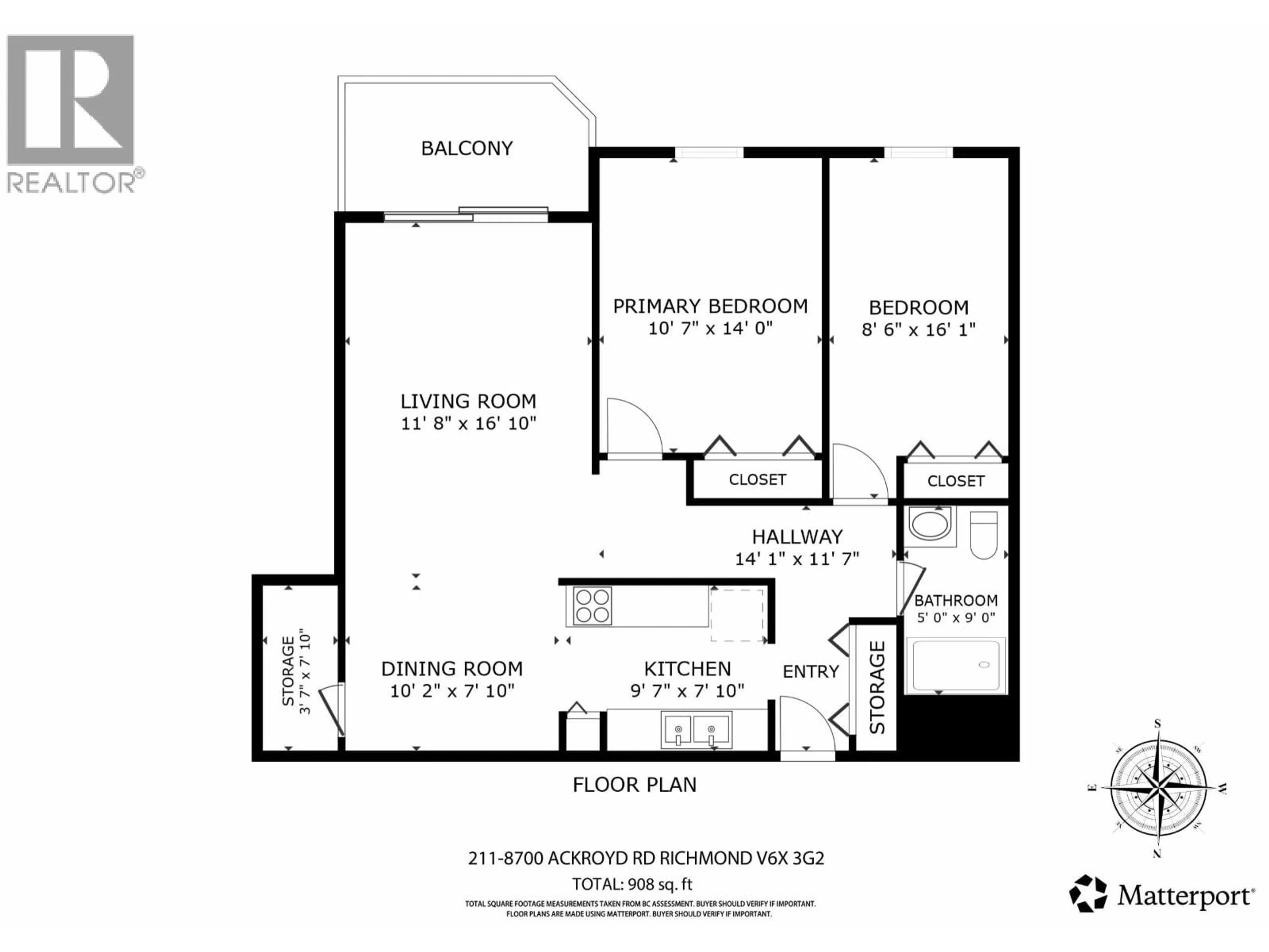 Floor plan for 211 - 8700 ACKROYD ROAD, Richmond British Columbia V6X3G2