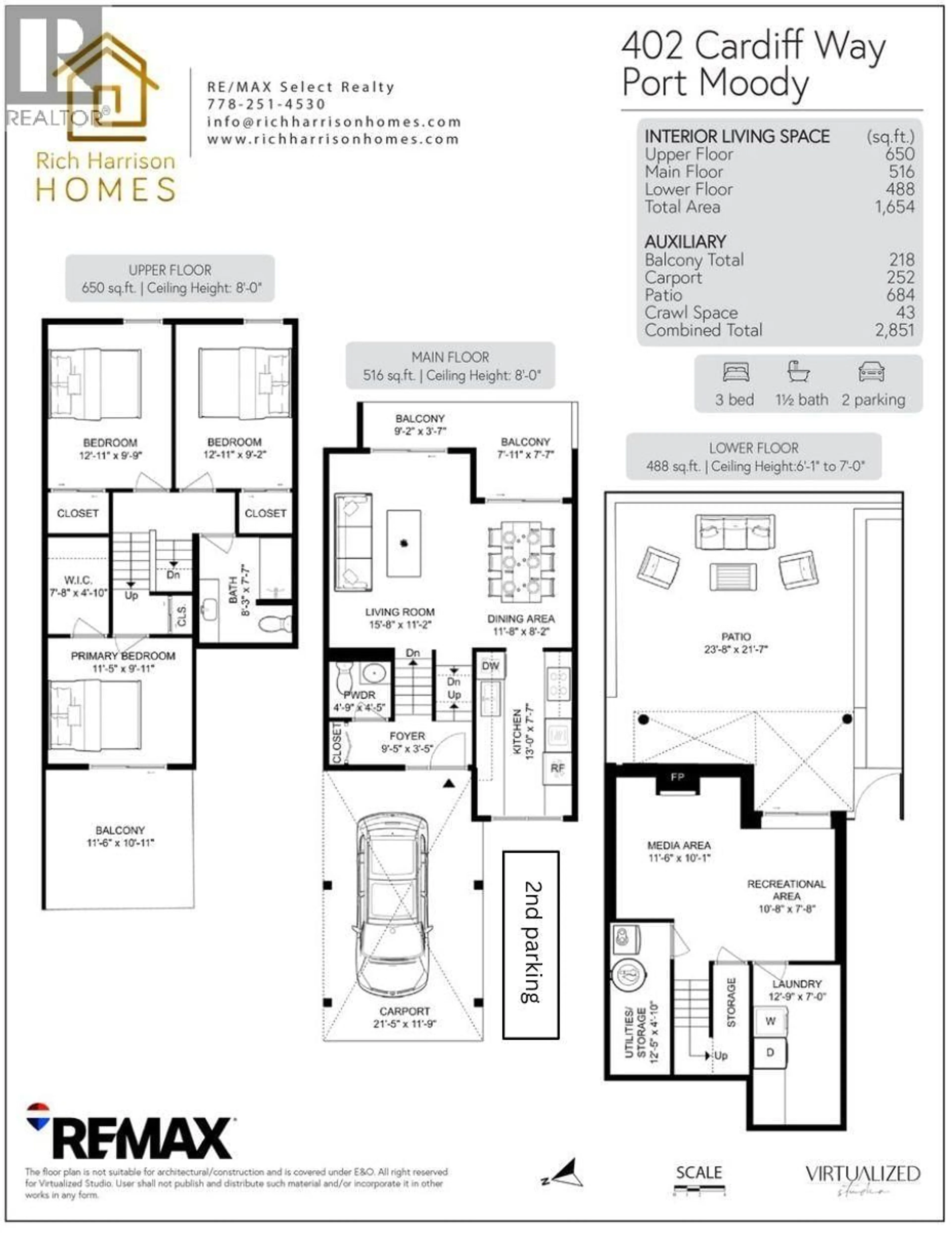 Floor plan for 402 CARDIFF WAY, Port Moody British Columbia V3H3T1