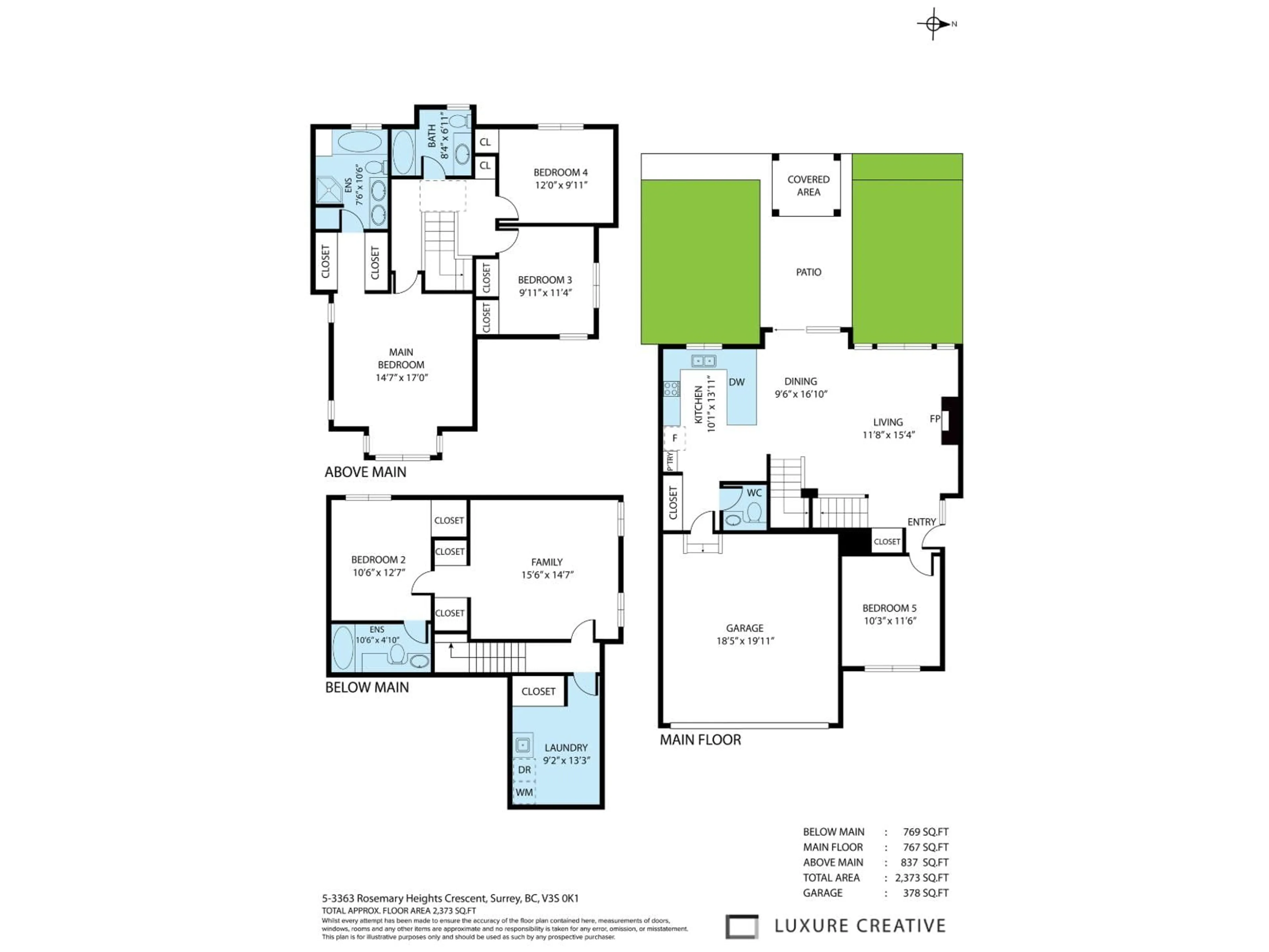 Floor plan for 5 - 3363 ROSEMARY HEIGHTS, Surrey British Columbia V3S0X8
