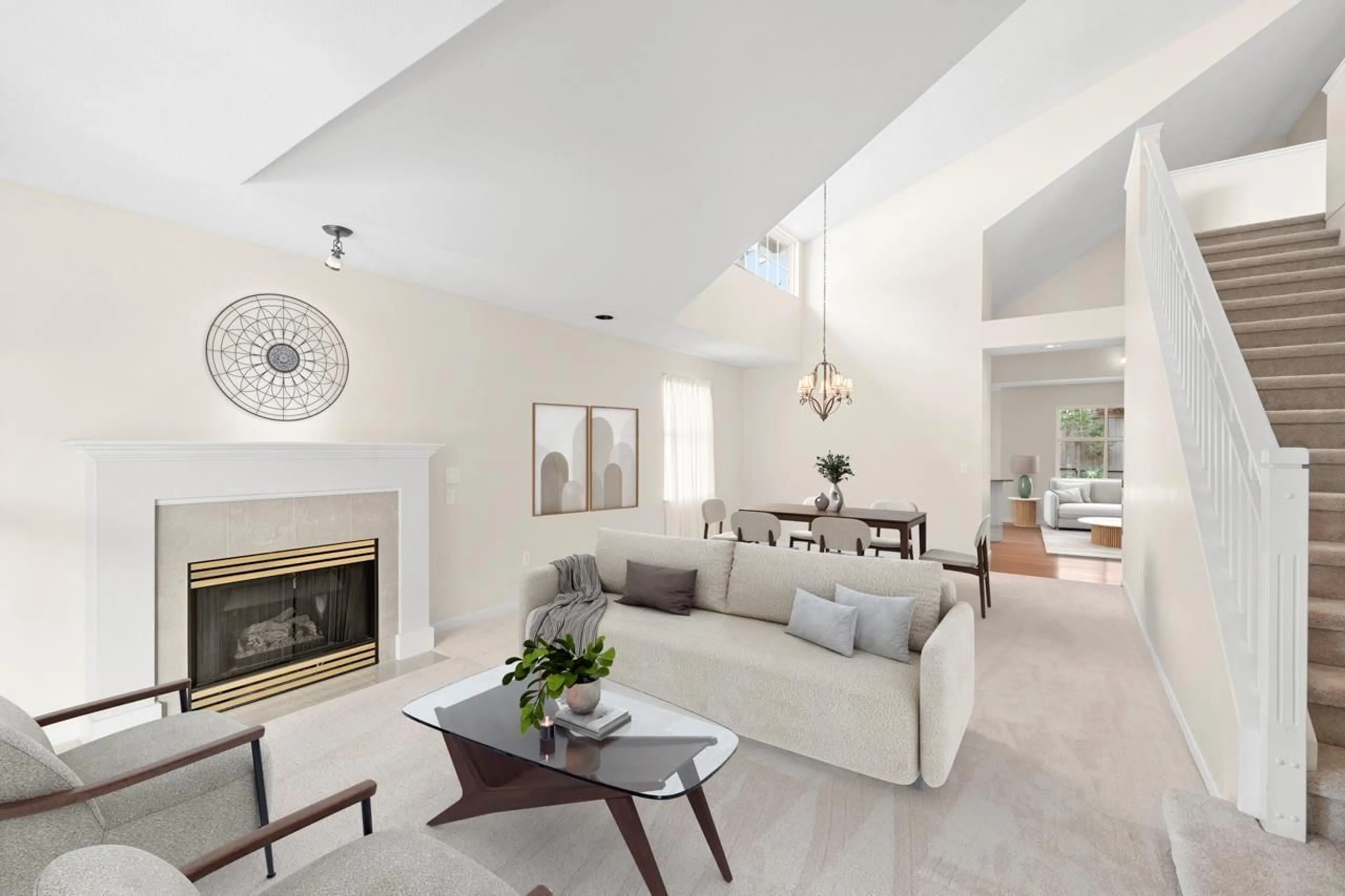 Living room with furniture, ceramic/tile floor for 17 - 14877 33RD, Surrey British Columbia V4P3A3