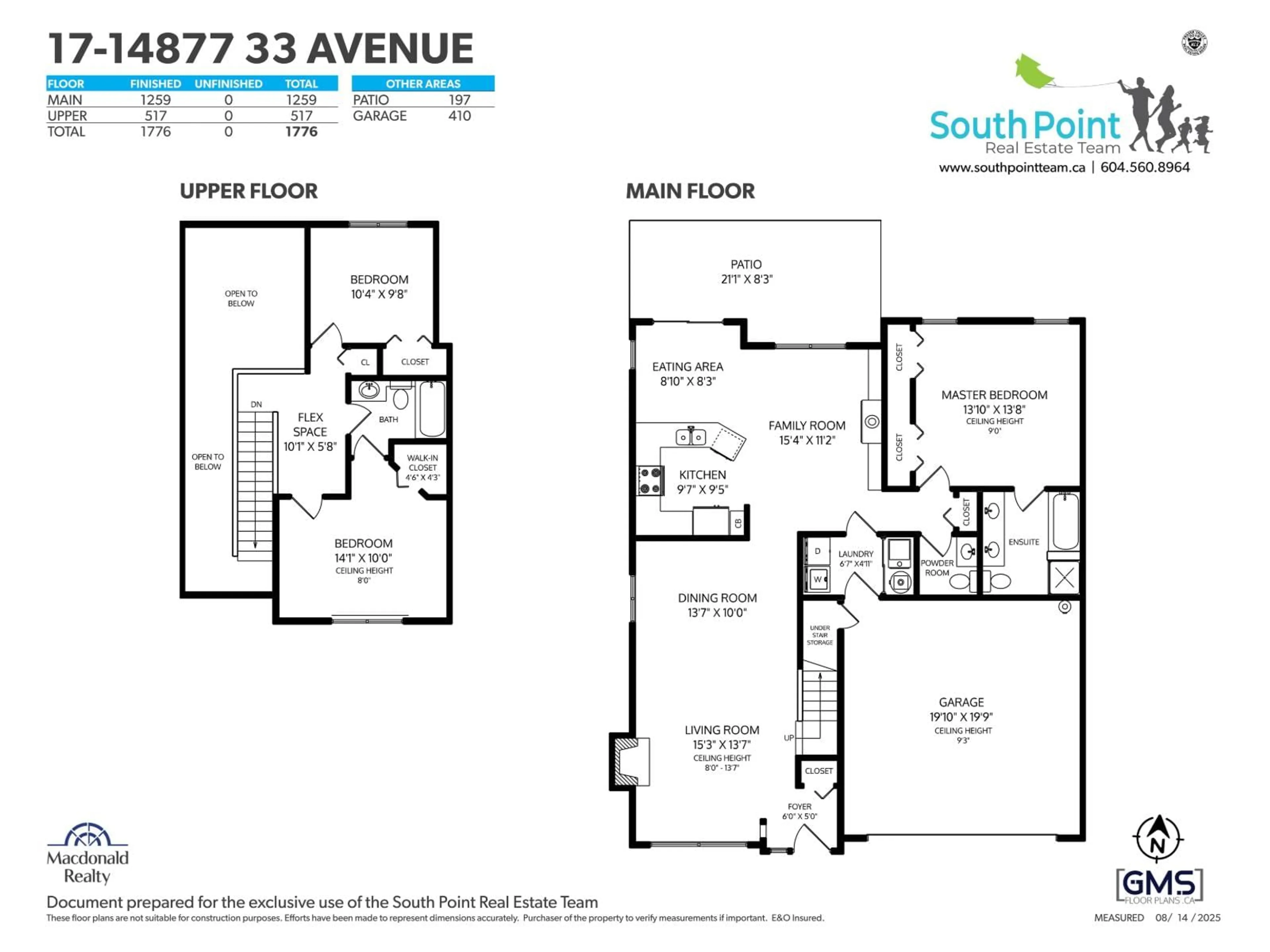 Floor plan for 17 - 14877 33RD, Surrey British Columbia V4P3A3