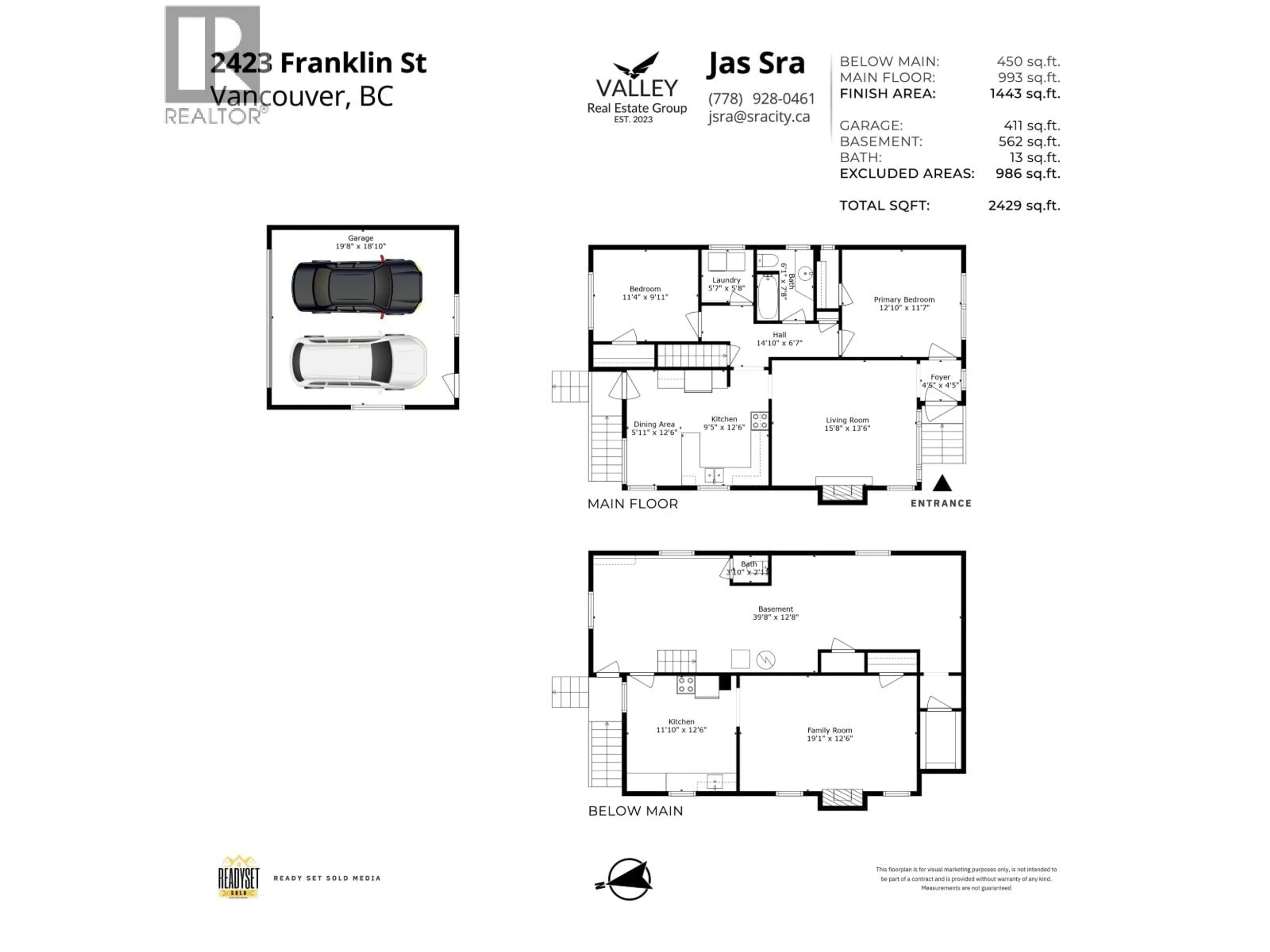 Floor plan for 2423 FRANKLIN STREET, Vancouver British Columbia V5K1X3
