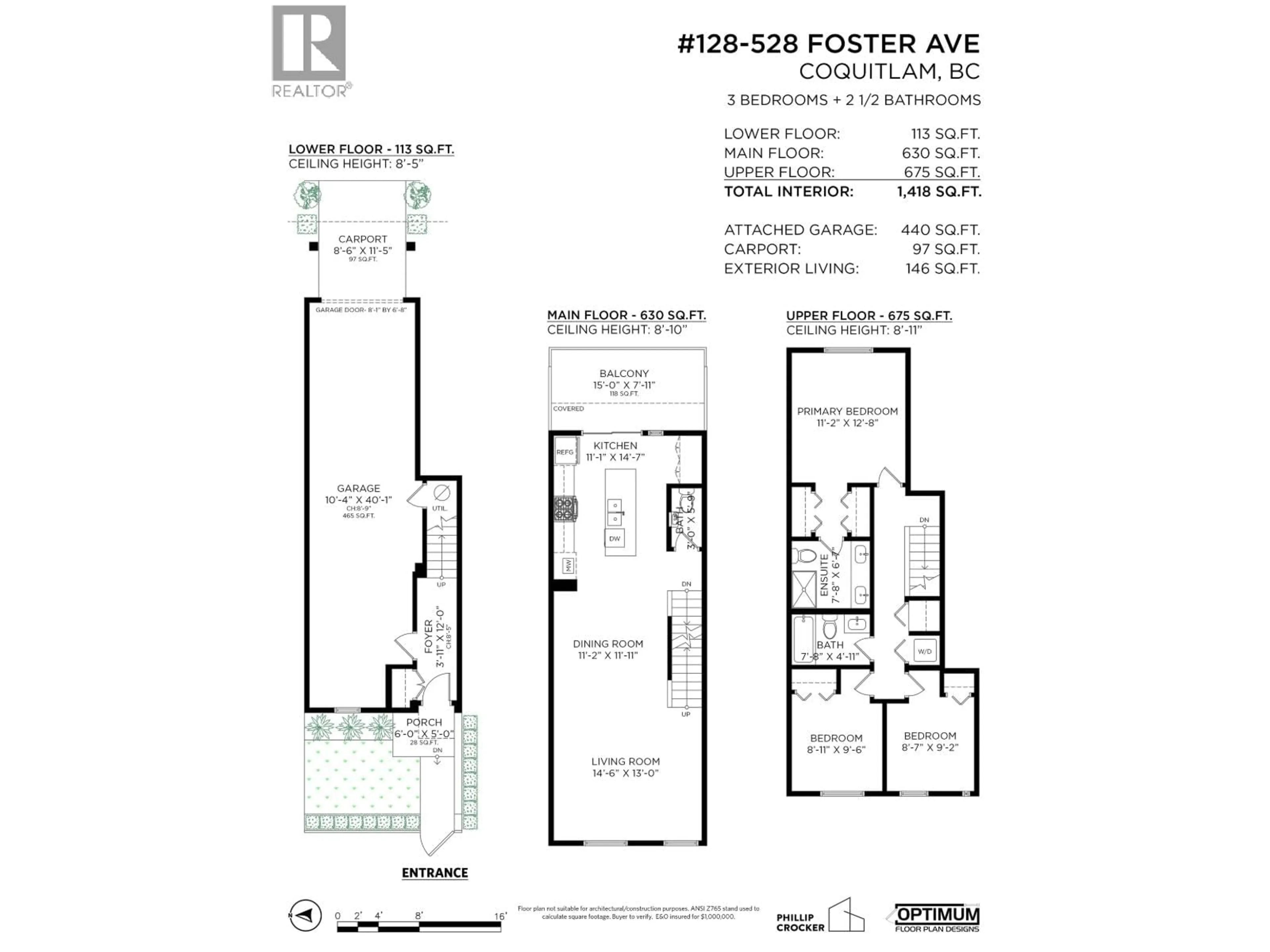 Floor plan for 128 - 528 FOSTER AVENUE, Coquitlam British Columbia V3J0E3