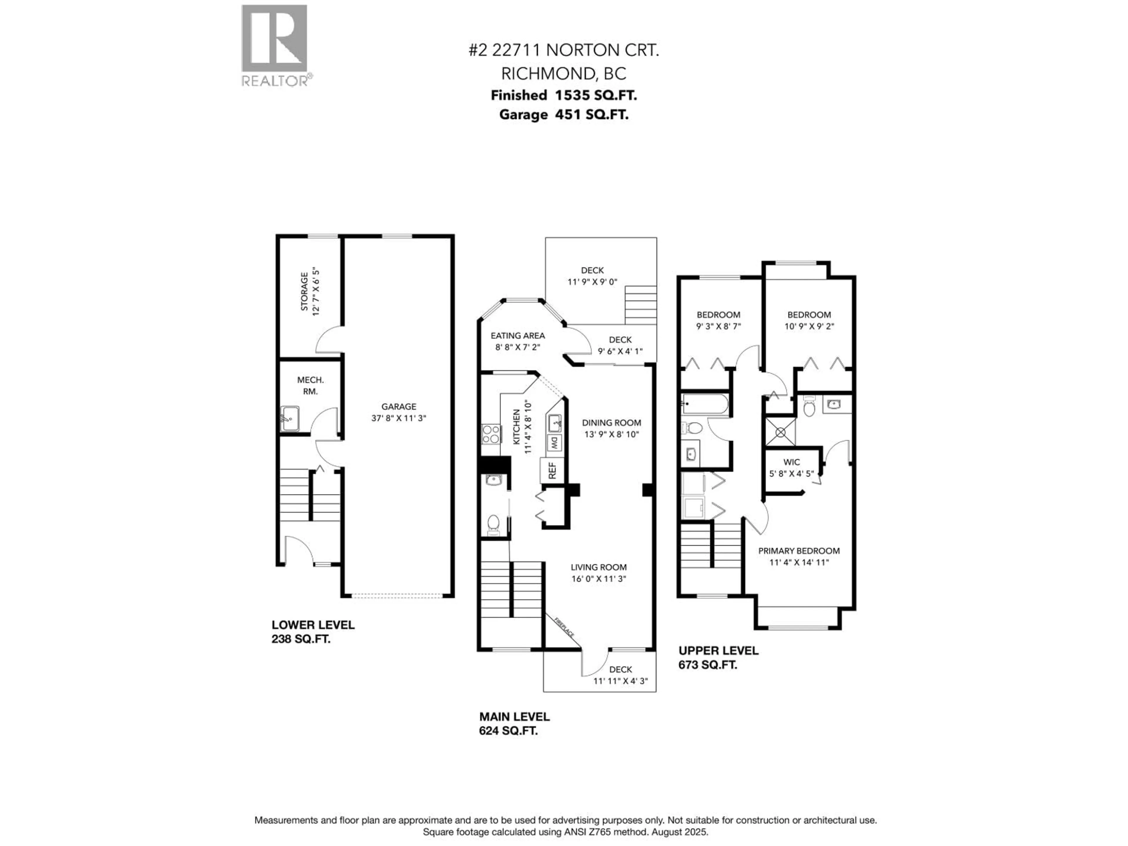Floor plan for 2 - 22711 NORTON COURT, Richmond British Columbia V6V2W7