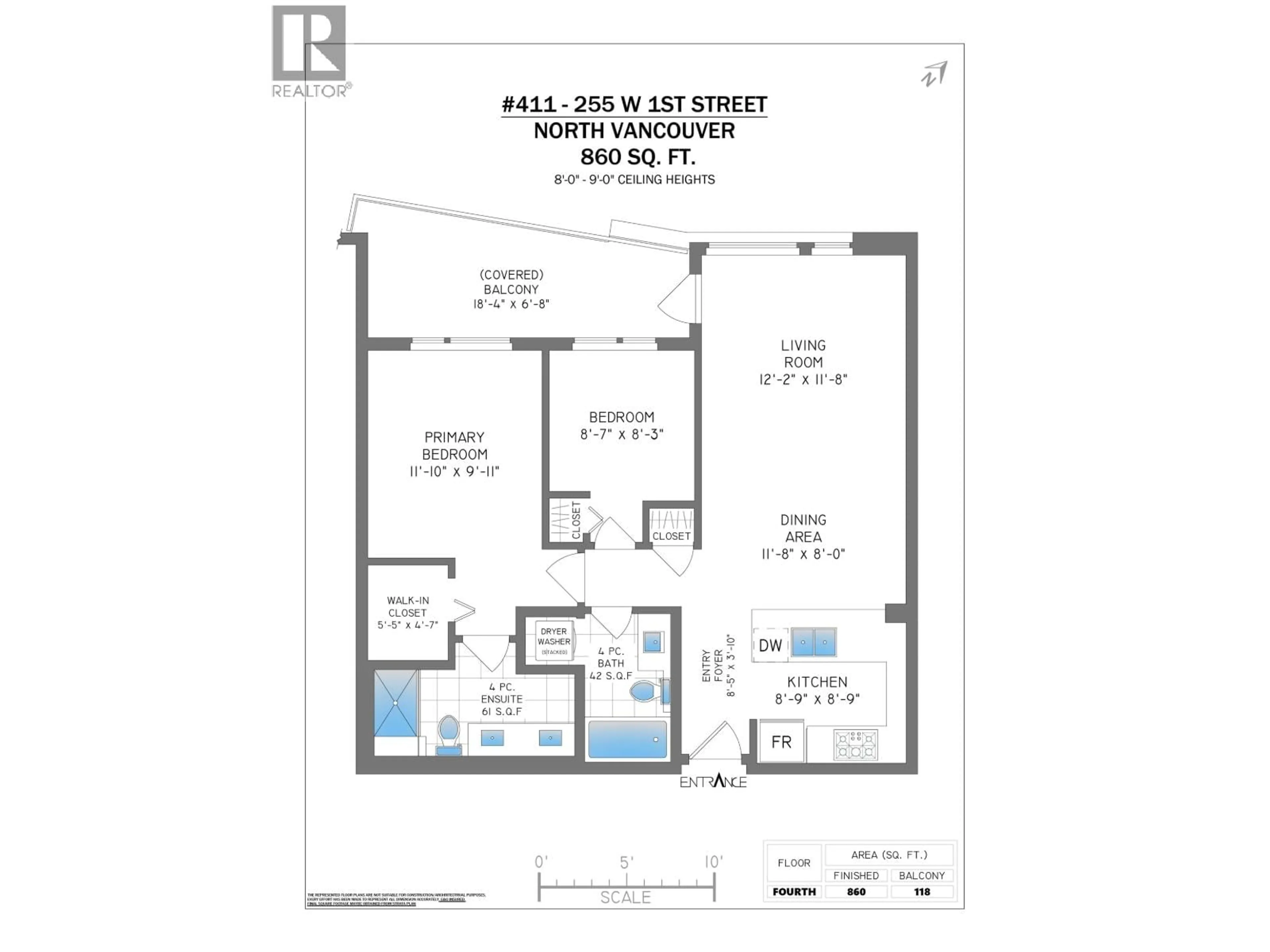 Floor plan for 411 - 255 1ST STREET, North Vancouver British Columbia V7M3G8