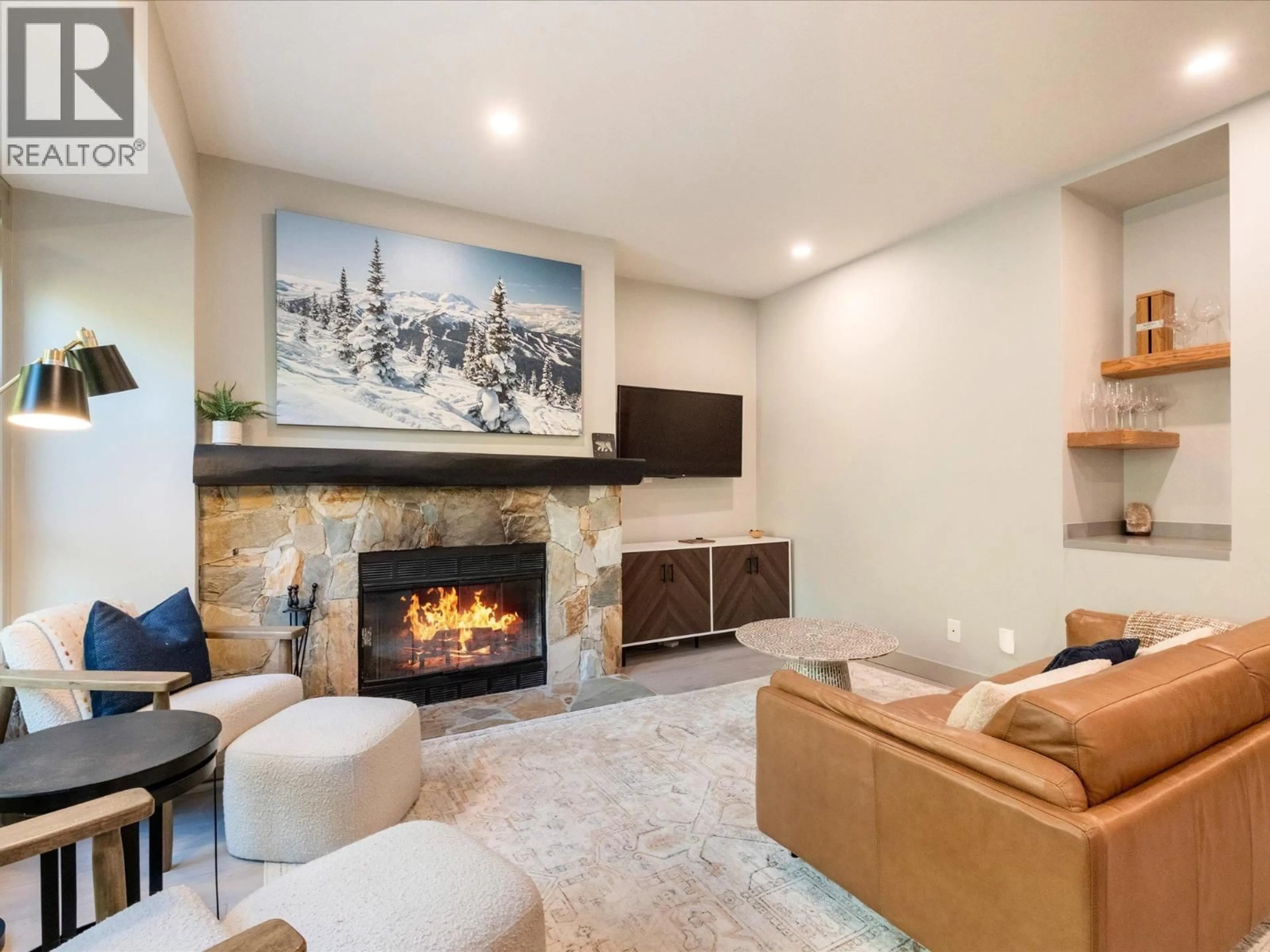 Living room with furniture, ceramic/tile floor for 33 - 4652 BLACKCOMB WAY, Whistler British Columbia V8E0X2