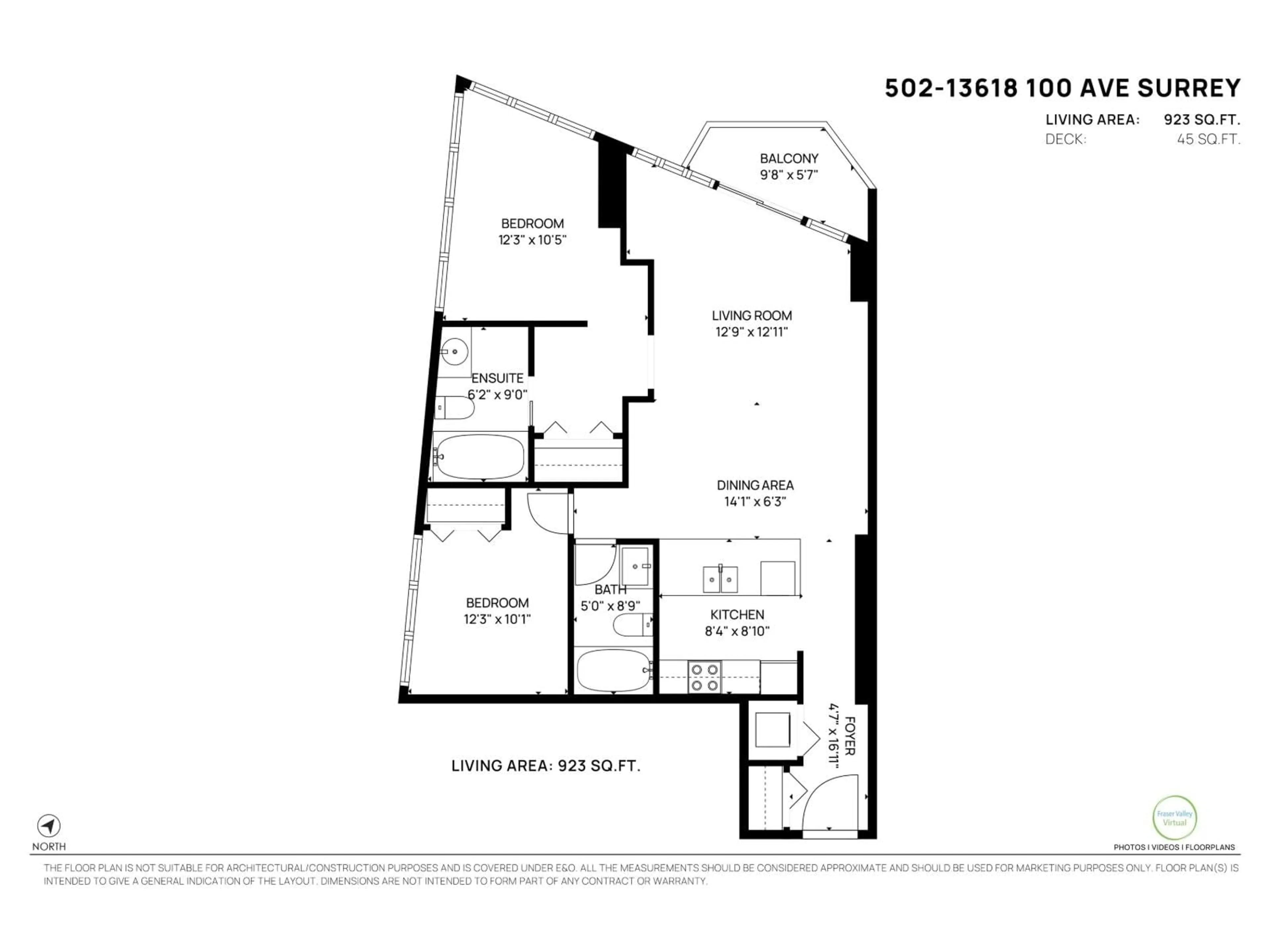 Floor plan for 502 - 13618 100, Surrey British Columbia V3T0A8
