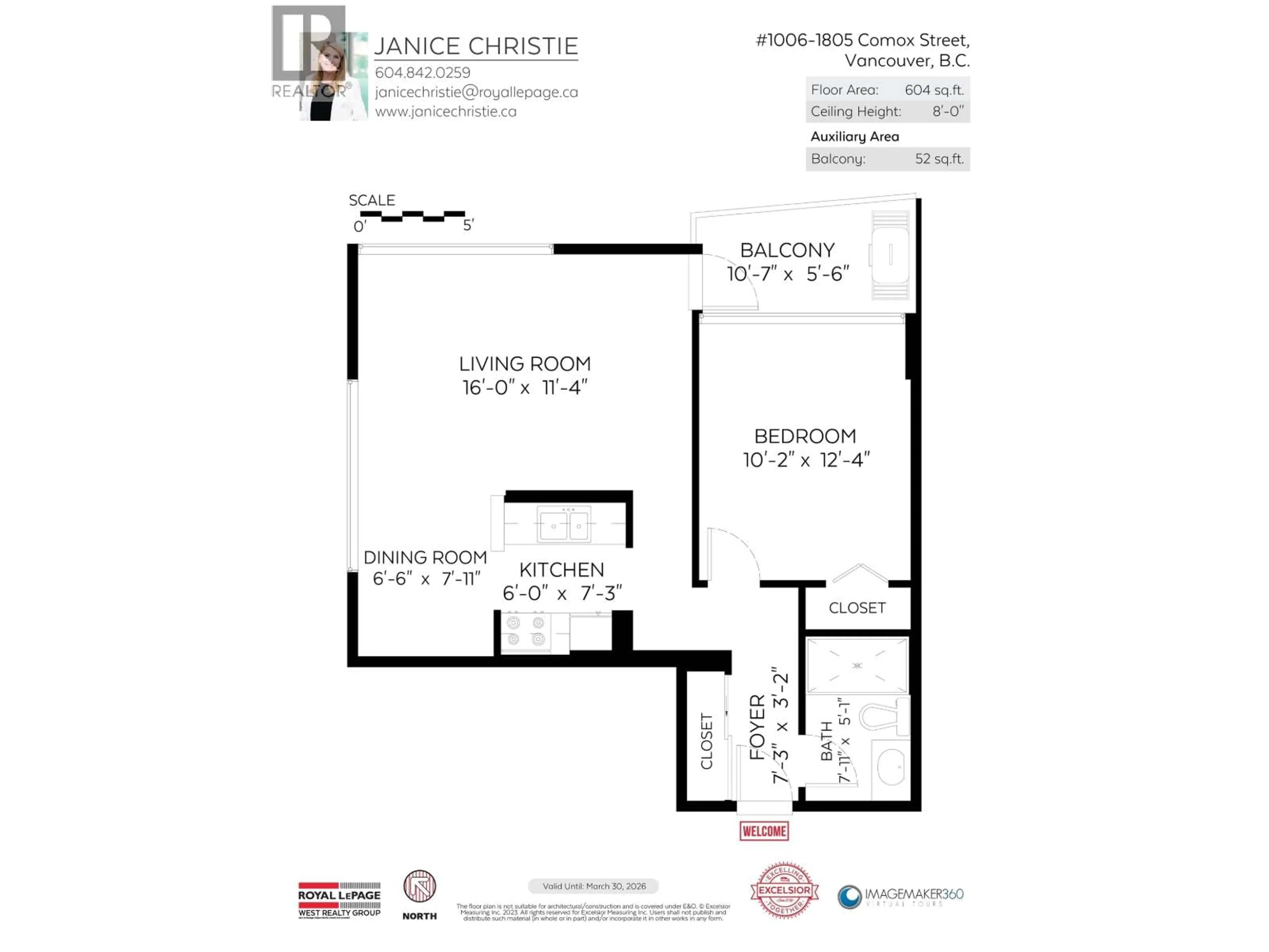 Floor plan for 1006 - 1850 COMOX STREET, Vancouver British Columbia V6G1R3