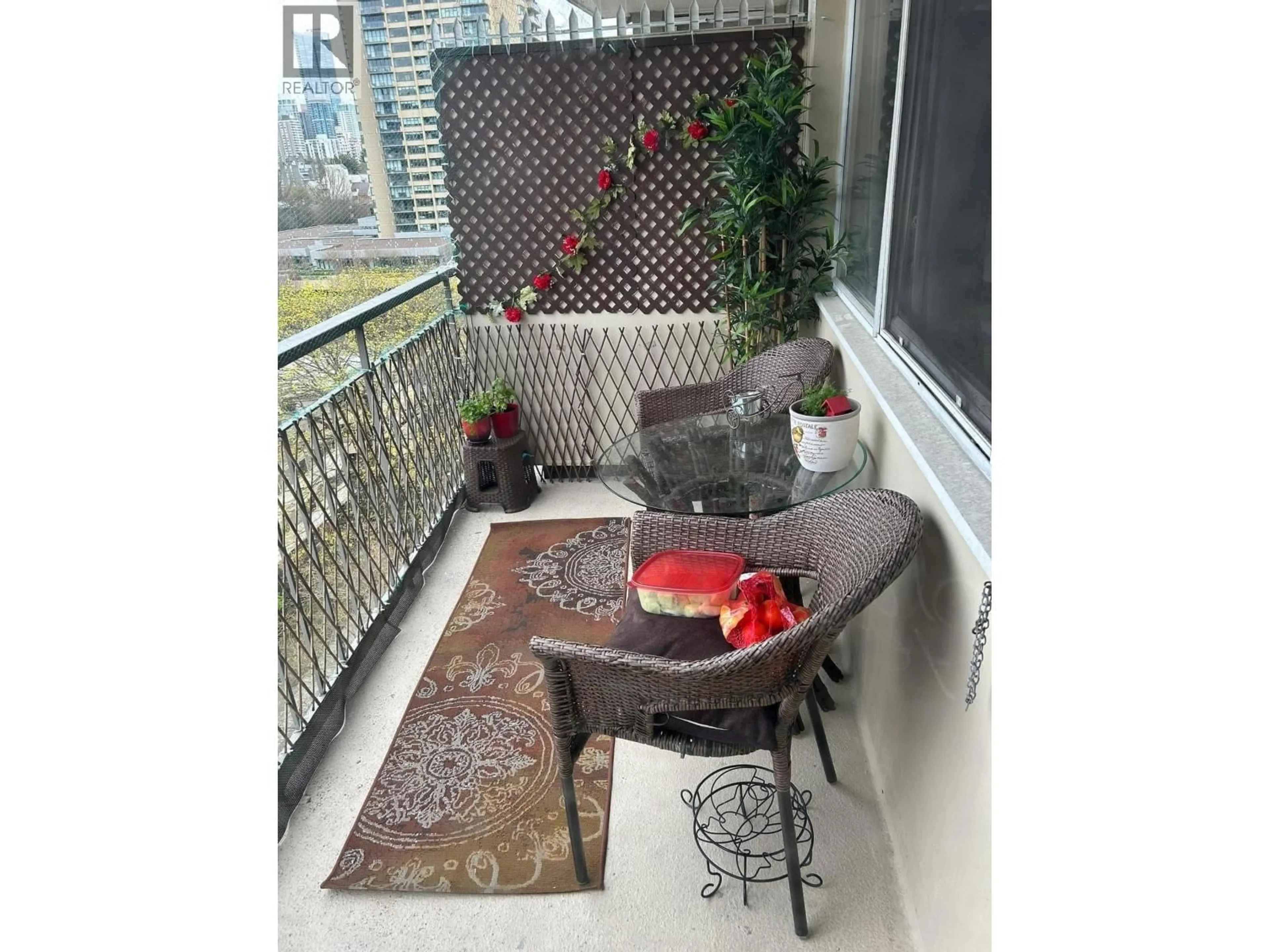 Balcony in the apartment, unknown for 1006 - 1850 COMOX STREET, Vancouver British Columbia V6G1R3