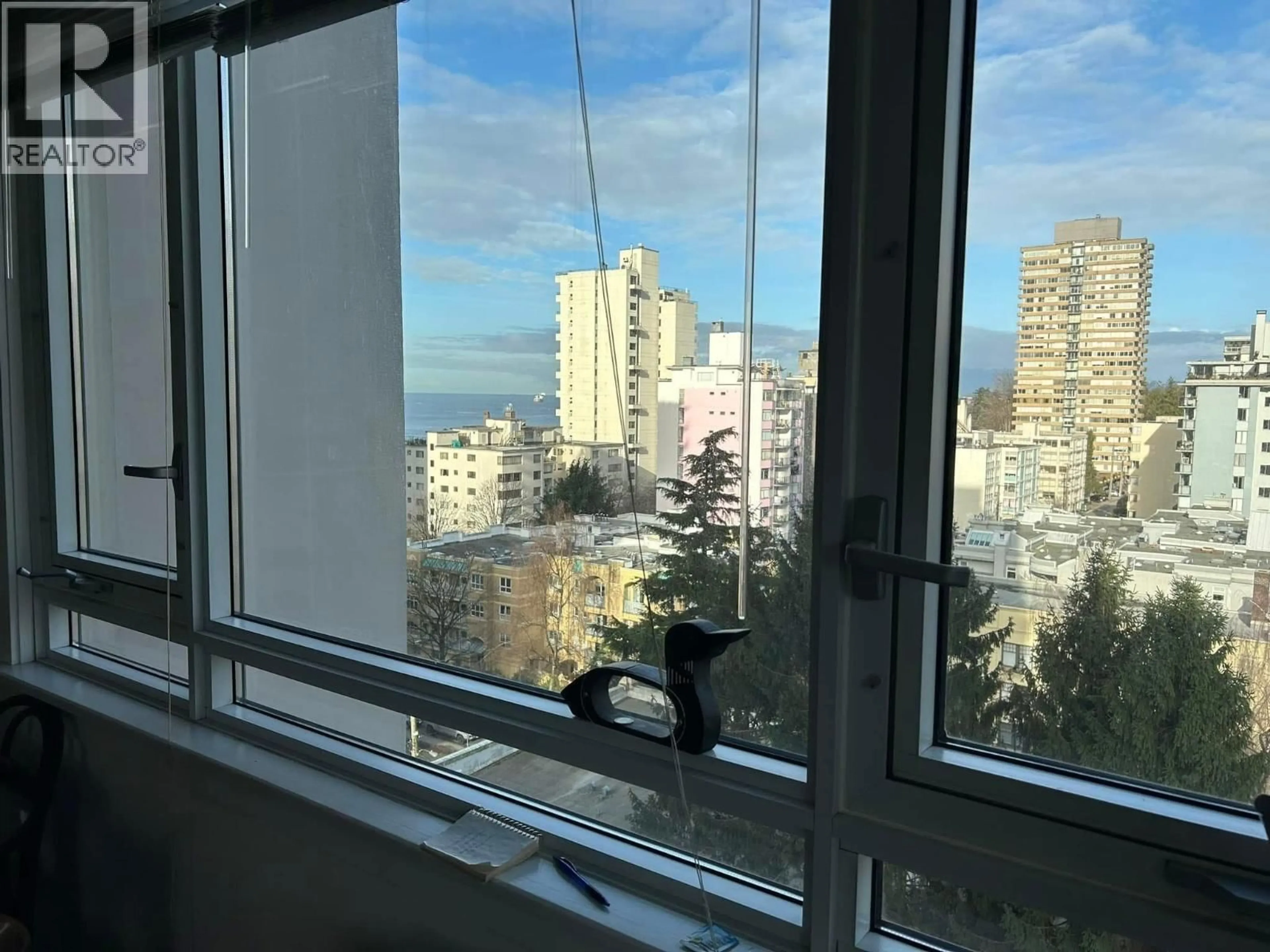 Balcony in the apartment, city buildings view from balcony for 1006 - 1850 COMOX STREET, Vancouver British Columbia V6G1R3