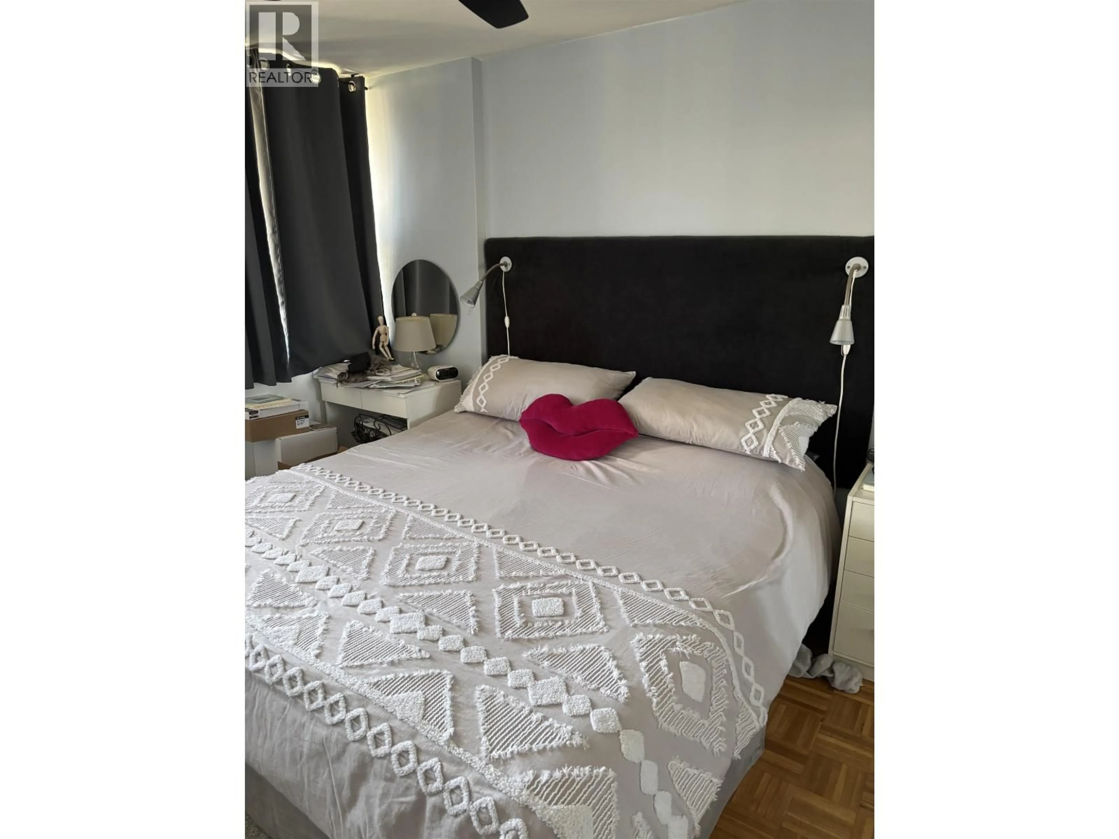 Bedroom with bed, wood/laminate floor for 1006 - 1850 COMOX STREET, Vancouver British Columbia V6G1R3
