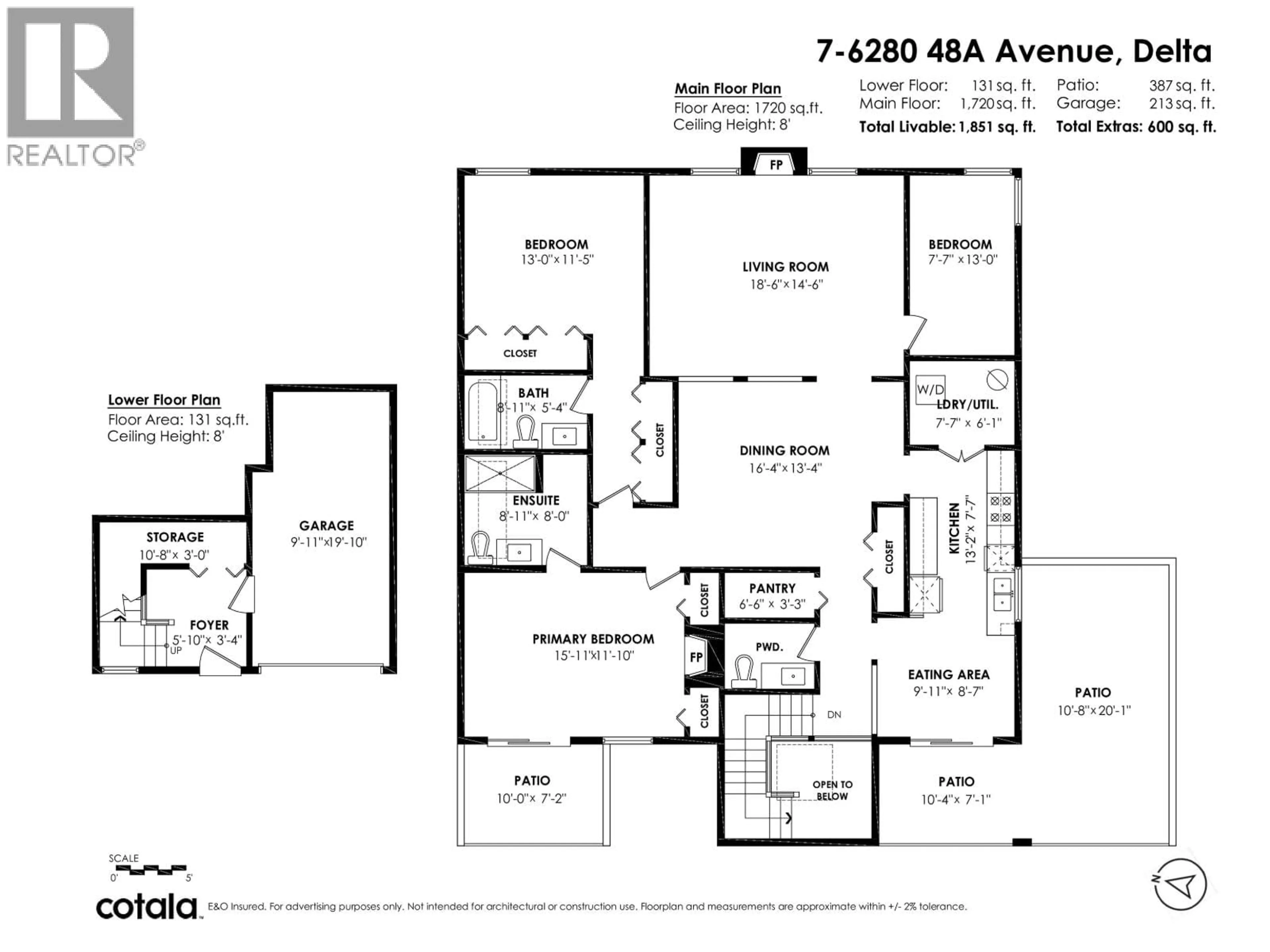 Floor plan for 7 - 6280 48A AVENUE, Delta British Columbia V4K4W2