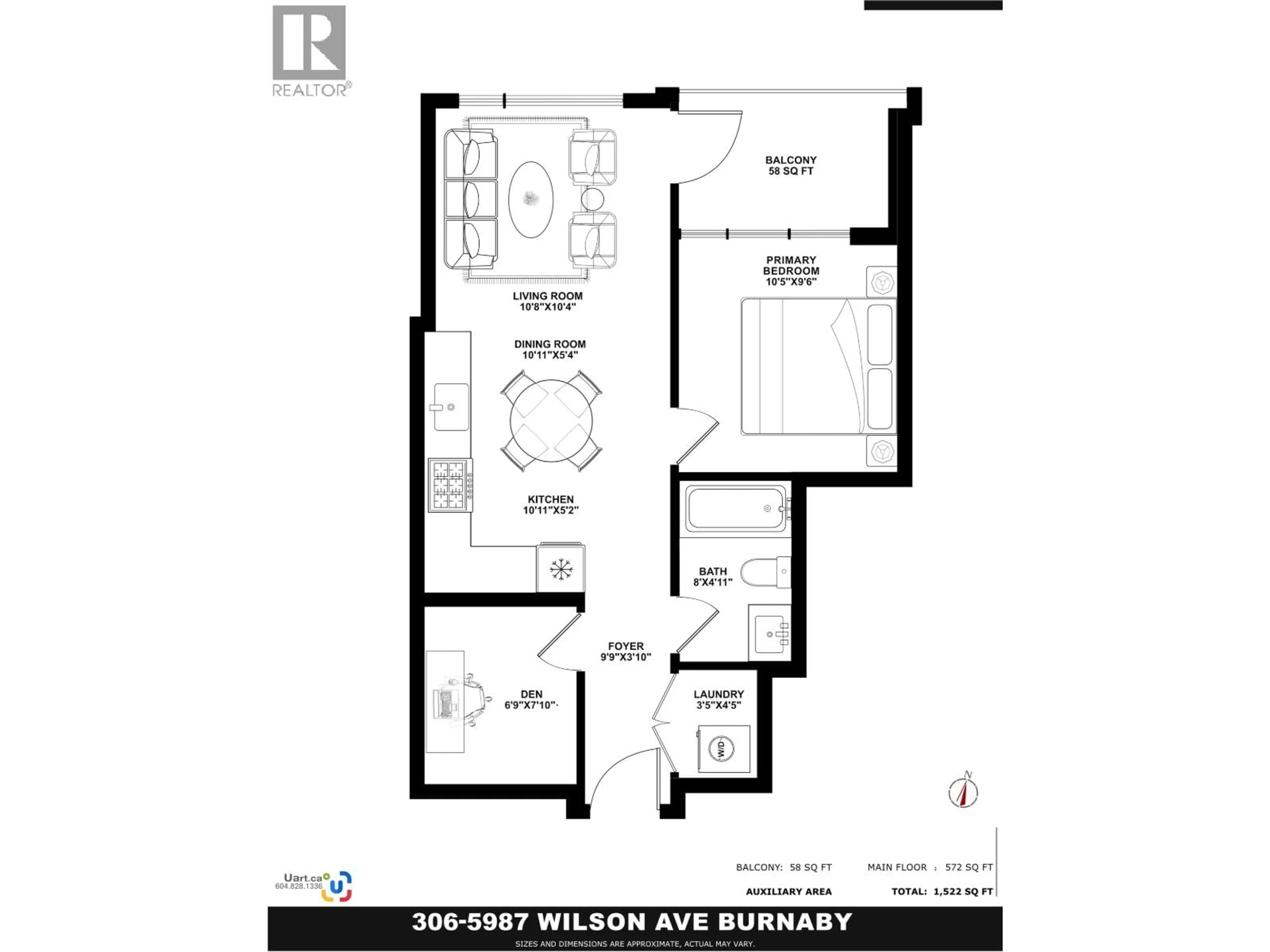 Floor plan for 306 - 5987 WILSON AVENUE, Burnaby British Columbia V5H0L7