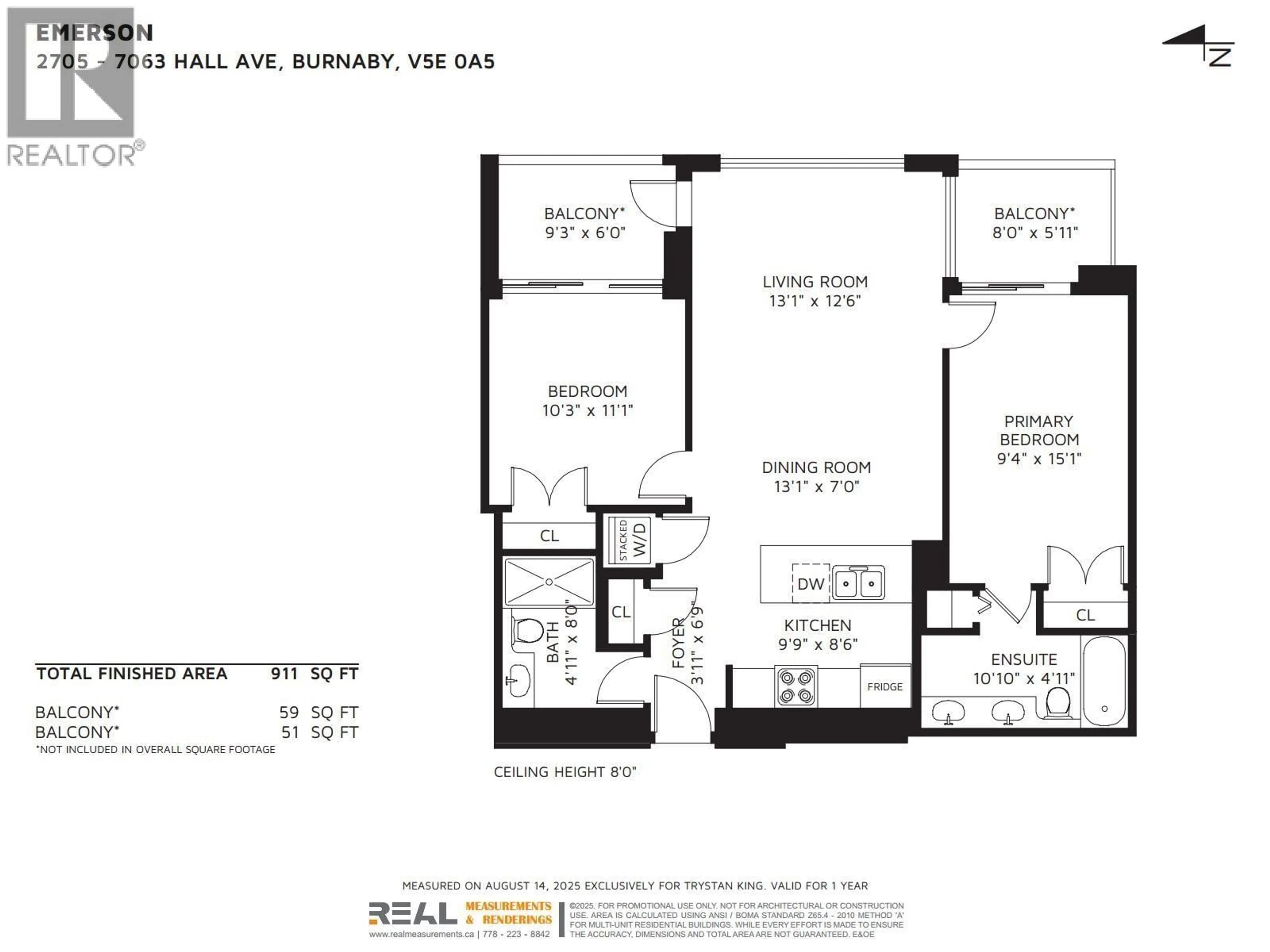 Floor plan for 2705 - 7063 HALL AVENUE, Burnaby British Columbia V5E0A5