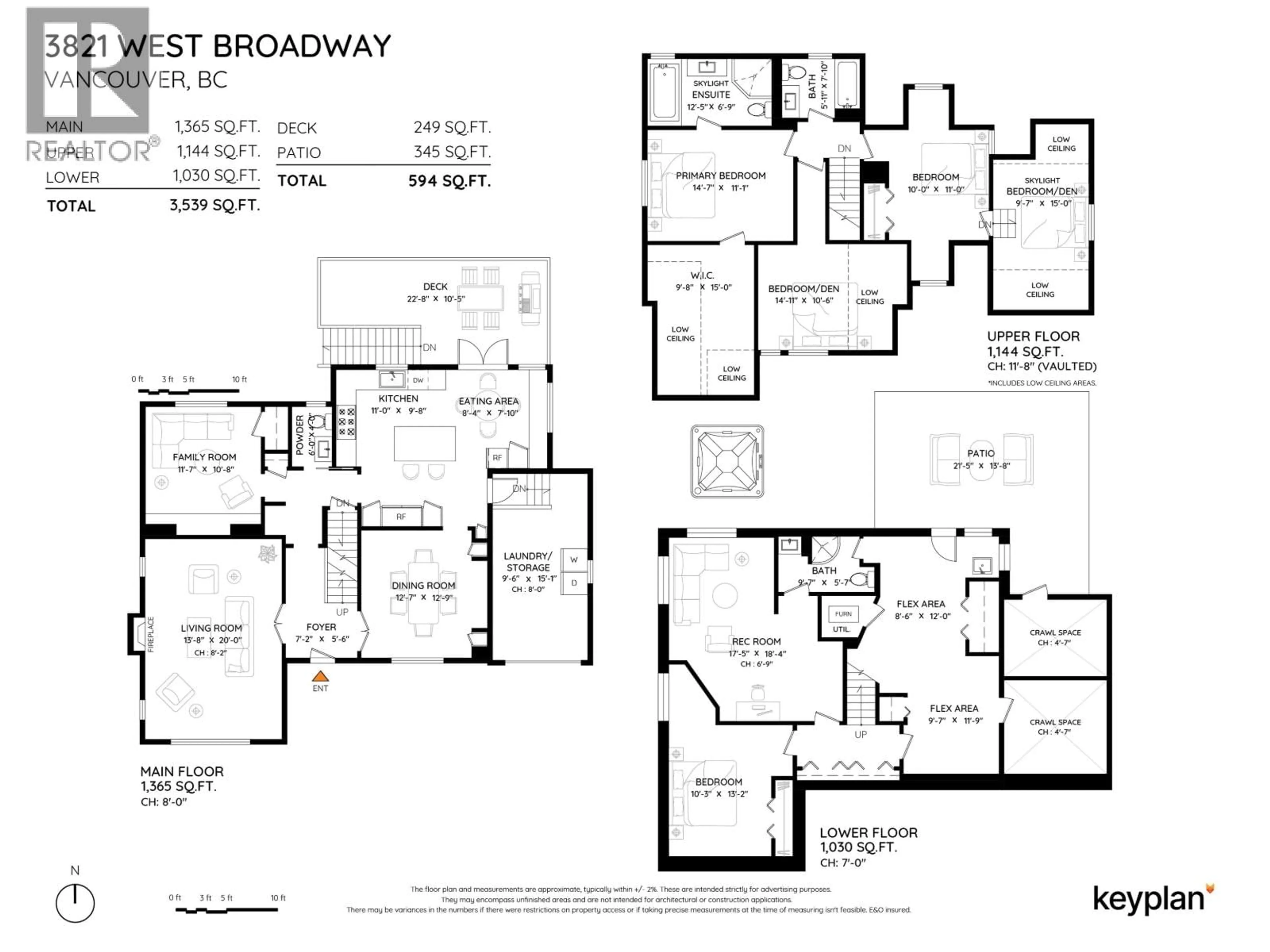 Floor plan for 3821 BROADWAY, Vancouver British Columbia V6R2C2