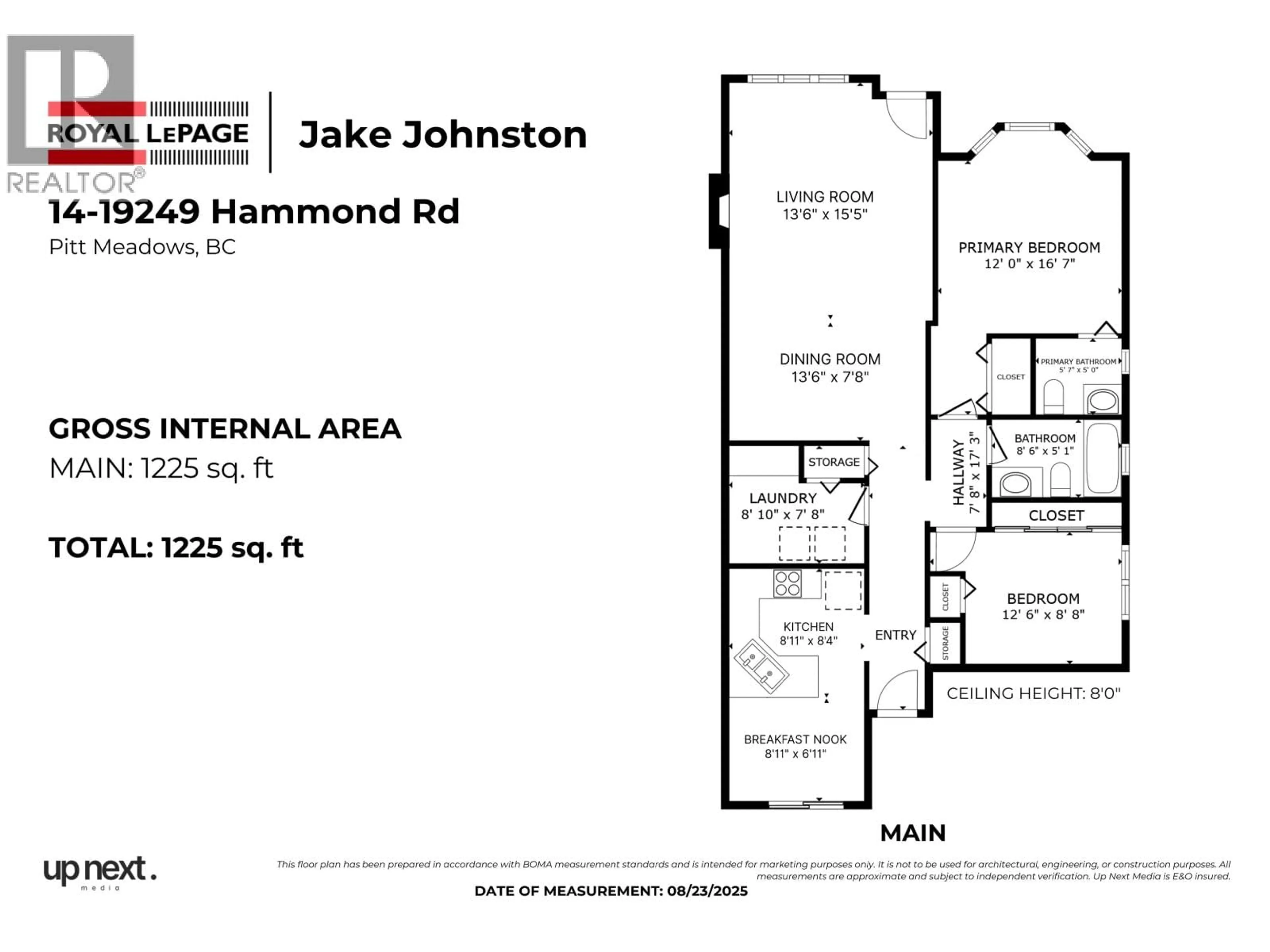 Floor plan for 14 - 19249 HAMMOND ROAD, Pitt Meadows British Columbia V3Y2B8