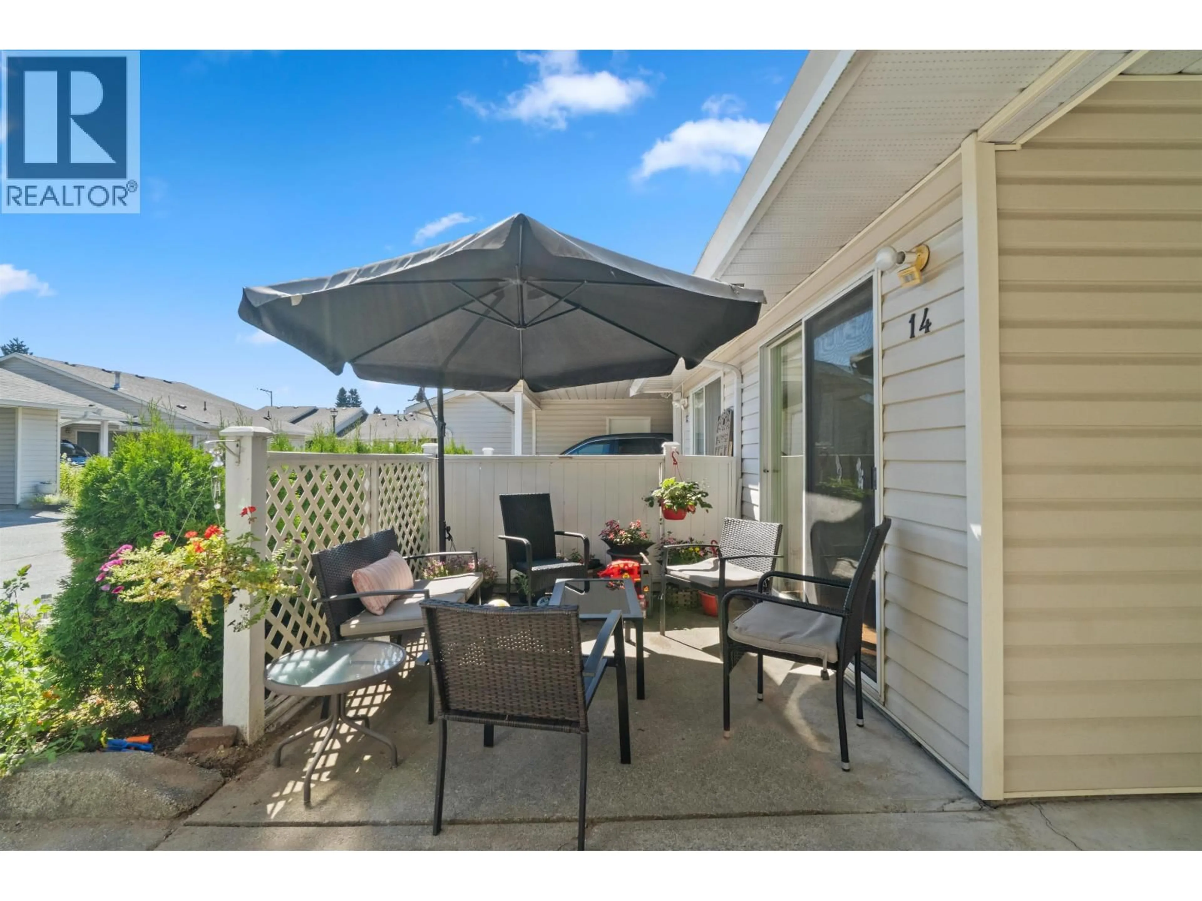 Patio, street for 14 - 19249 HAMMOND ROAD, Pitt Meadows British Columbia V3Y2B8