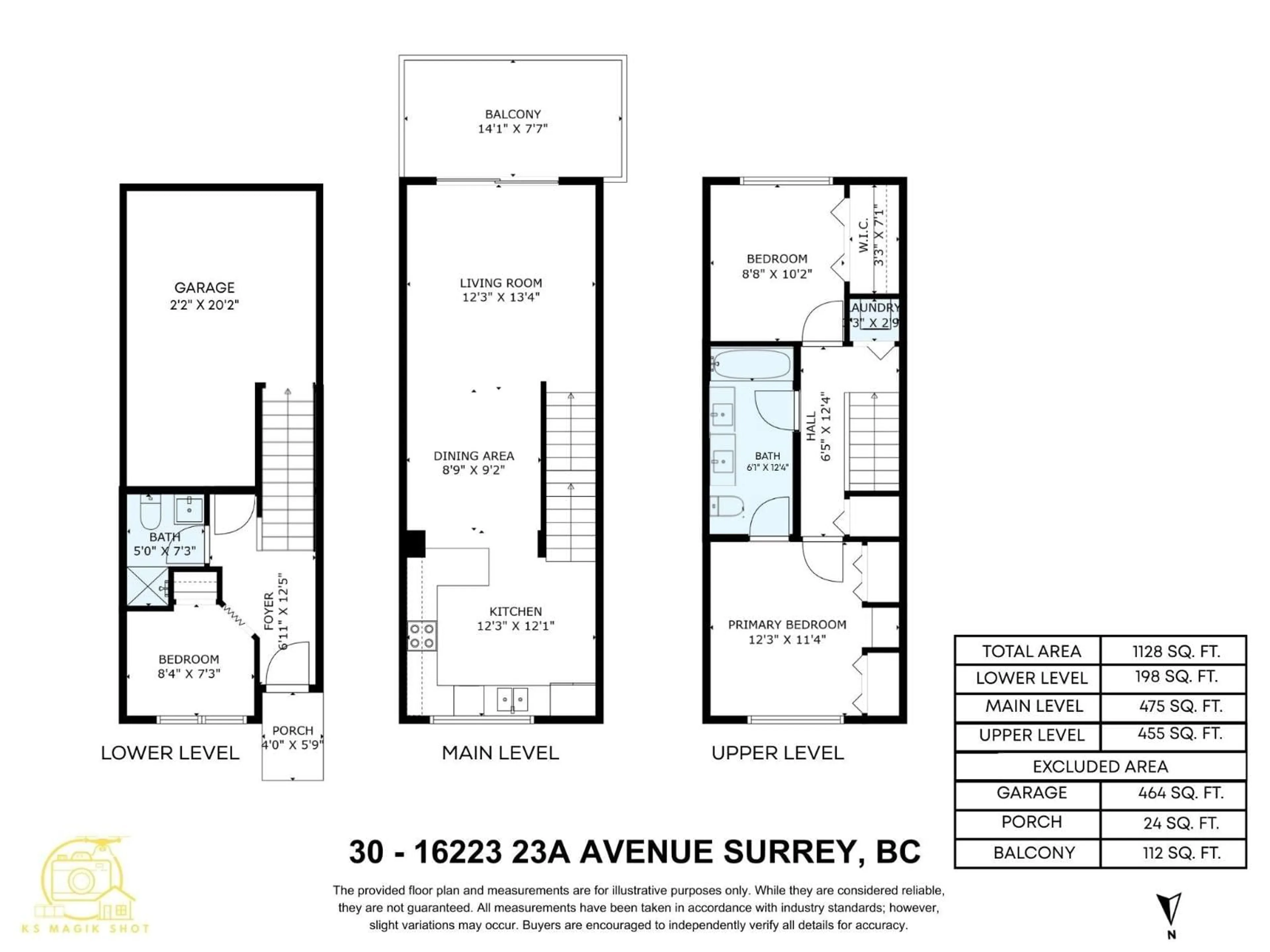 Floor plan for 30 - 16223 23A, Surrey British Columbia V3Z6P4