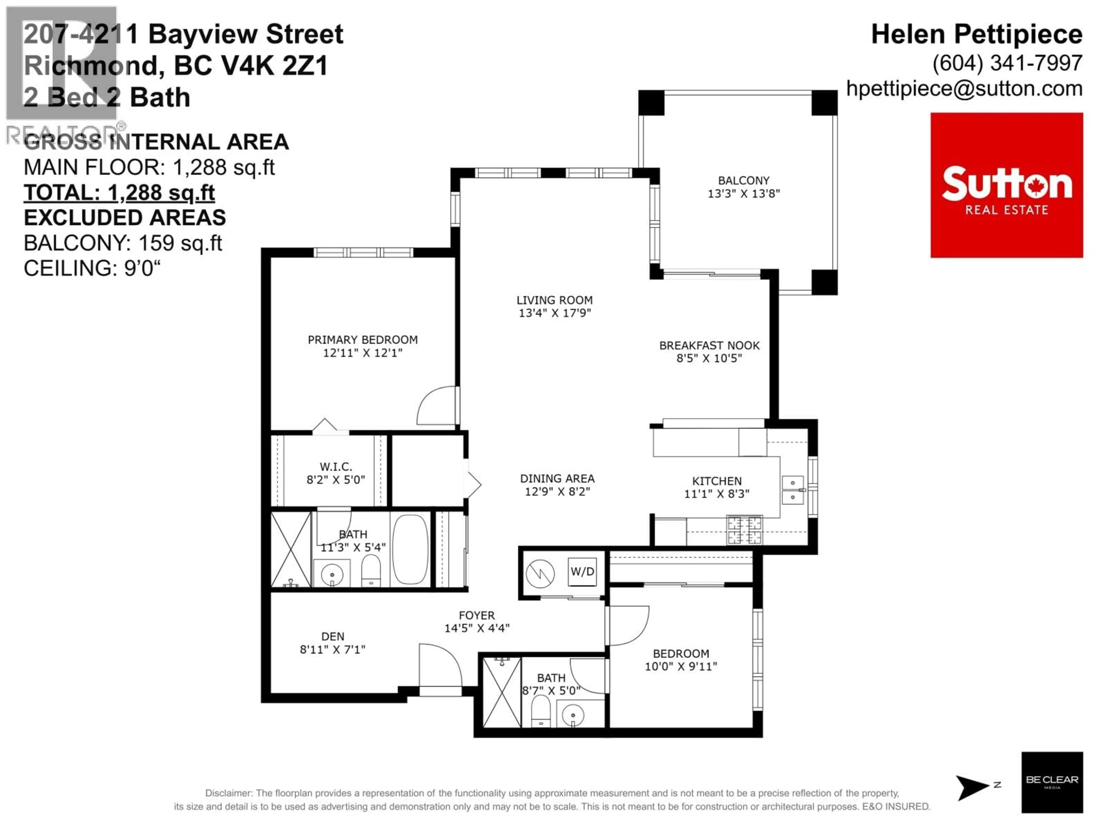 Floor plan for 207 - 4211 BAYVIEW STREET, Richmond British Columbia V7E6T6