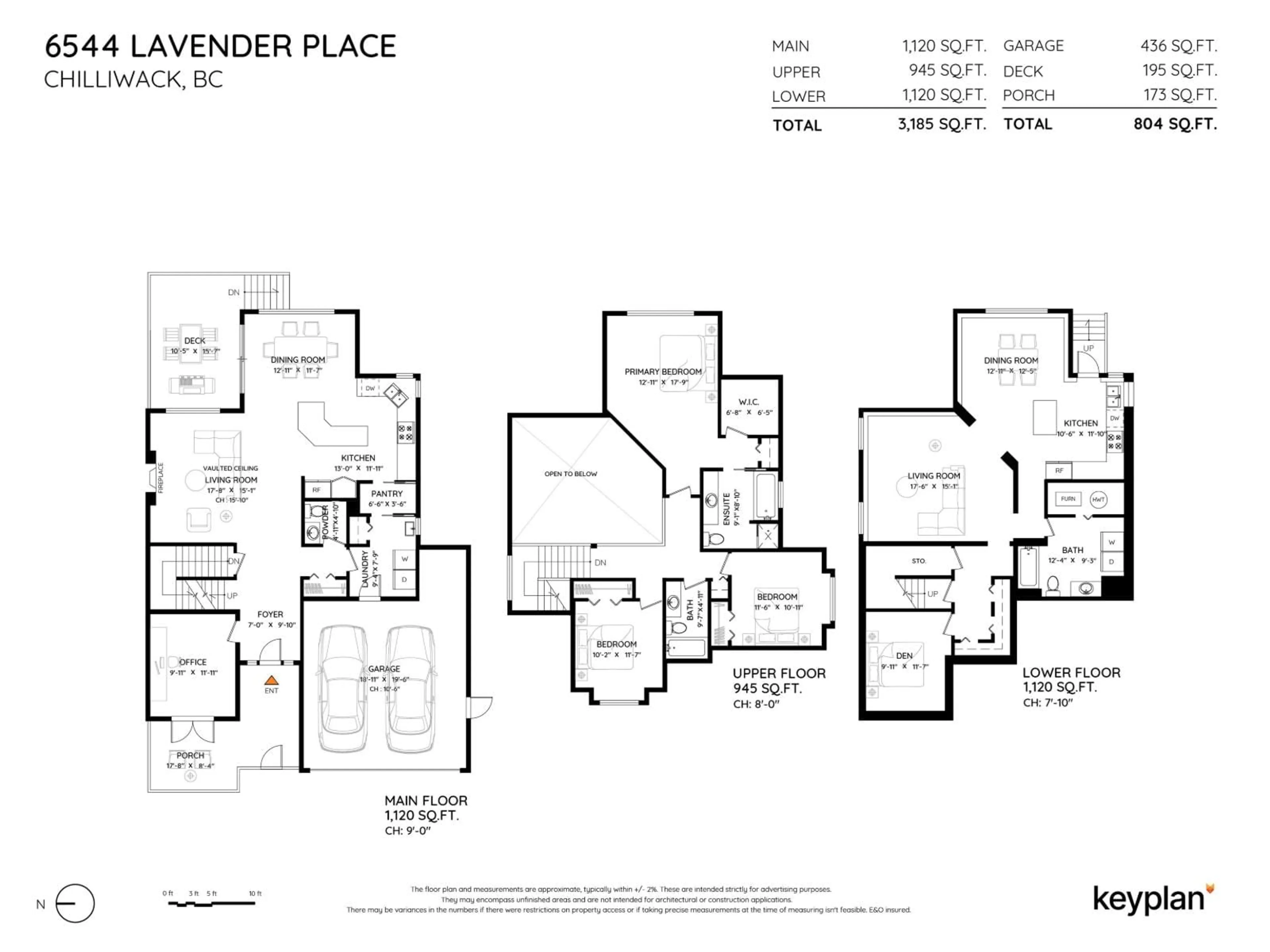 Floor plan for 6544 LAVENDER PLACE, Chilliwack British Columbia V2R0H5