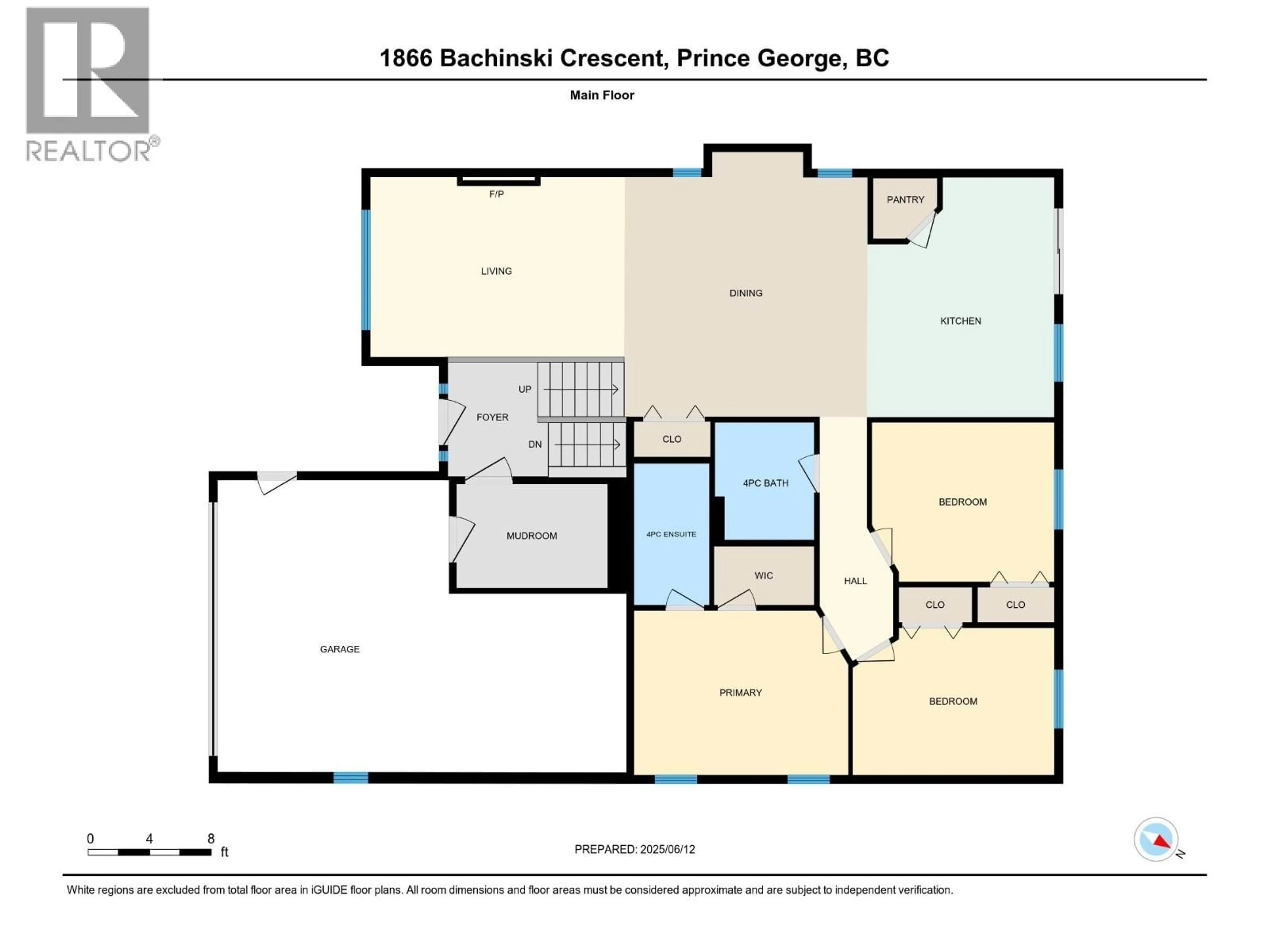 Floor plan for 1866 BACHINSKI CRESCENT, Prince George British Columbia V2N6S8