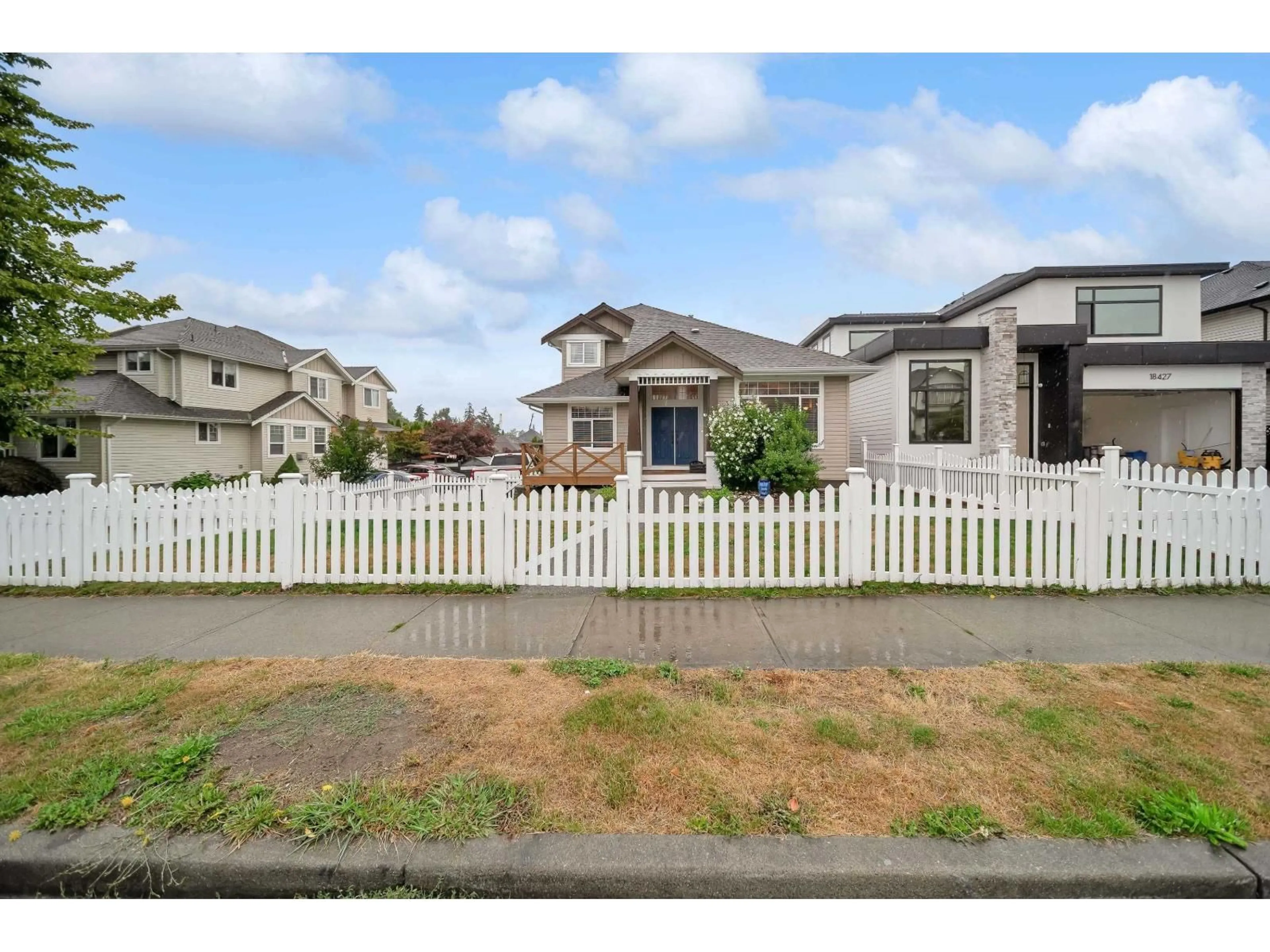A pic from outside/outdoor area/front of a property/back of a property/a pic from drone, street for 18419 68, Surrey British Columbia V3S9H8