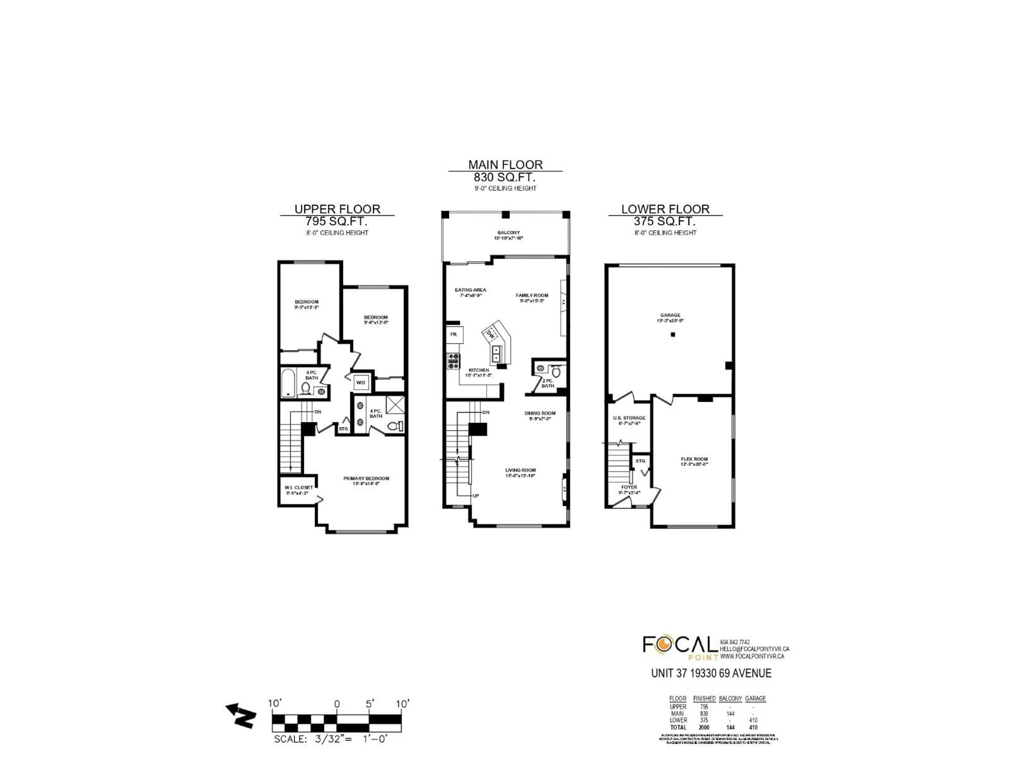 Floor plan for 37 - 19330 69, Surrey British Columbia V4N0Z2