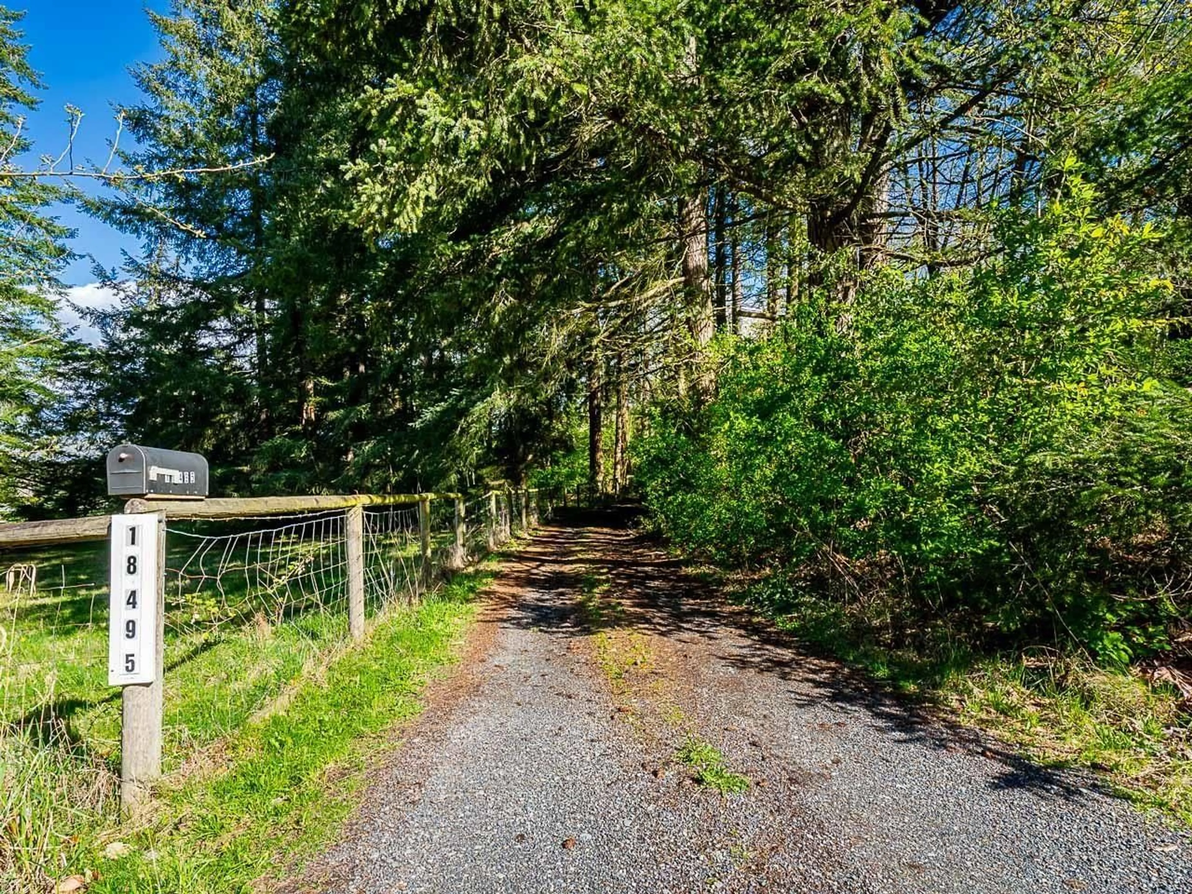 A pic from outside/outdoor area/front of a property/back of a property/a pic from drone, forest/trees view for 18495 0, Surrey British Columbia V3Z9R9