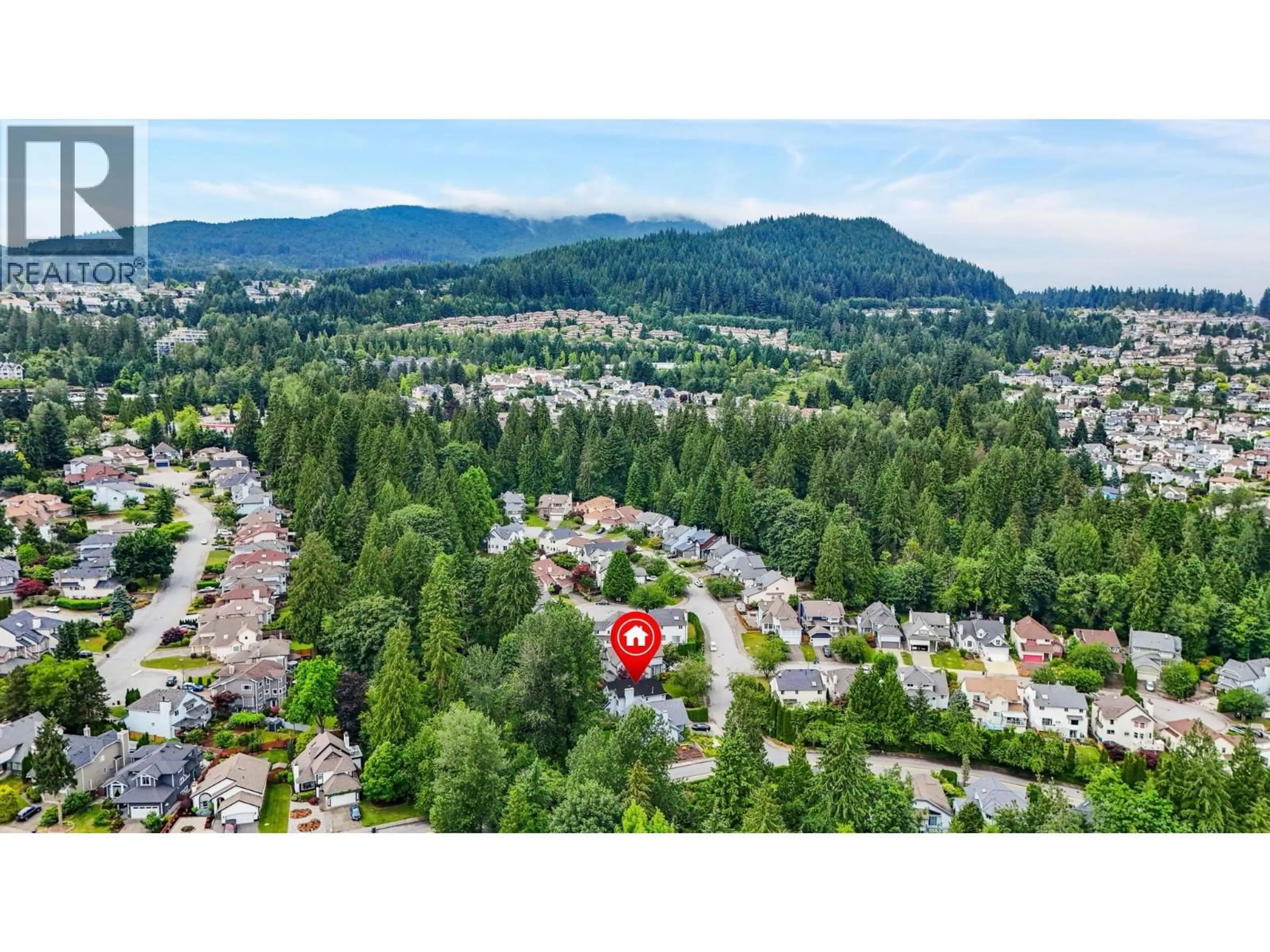 A pic from outside/outdoor area/front of a property/back of a property/a pic from drone, mountain view for 1330 CIMARRON DRIVE, Coquitlam British Columbia V3B7B3