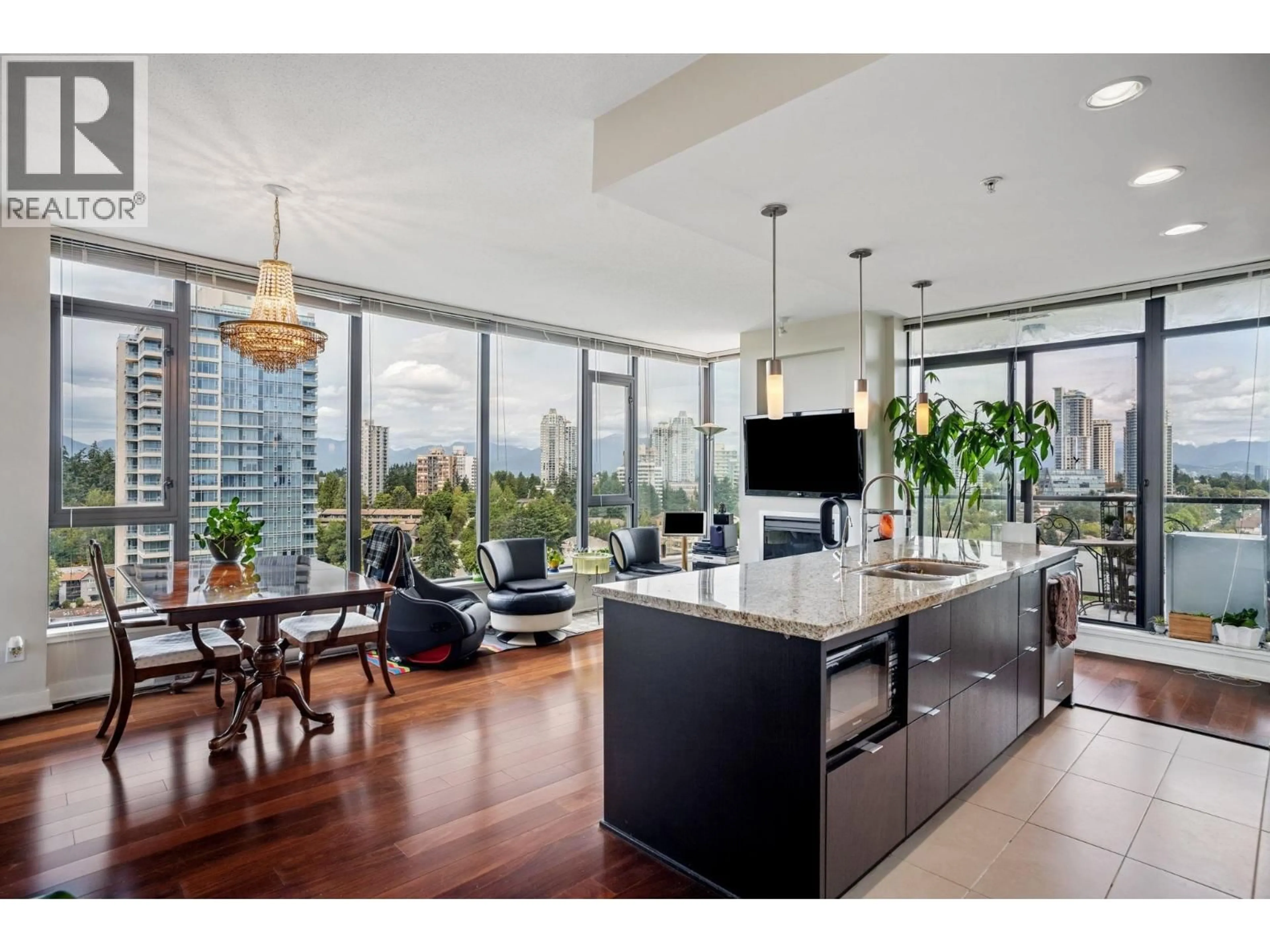 Open concept kitchen, wood/laminate floor for 2103 - 7088 18TH AVENUE, Burnaby British Columbia V3N0A2
