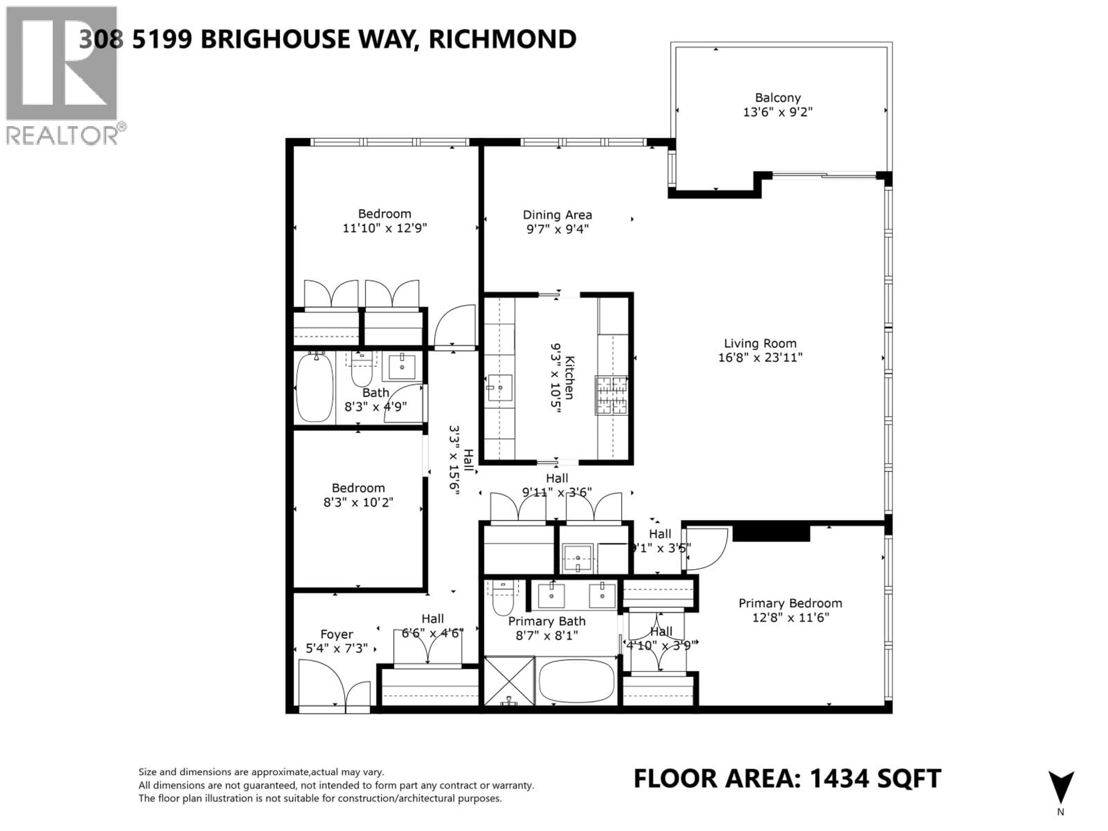 Floor plan for 308 - 5199 BRIGHOUSE WAY, Richmond British Columbia V7C0A7