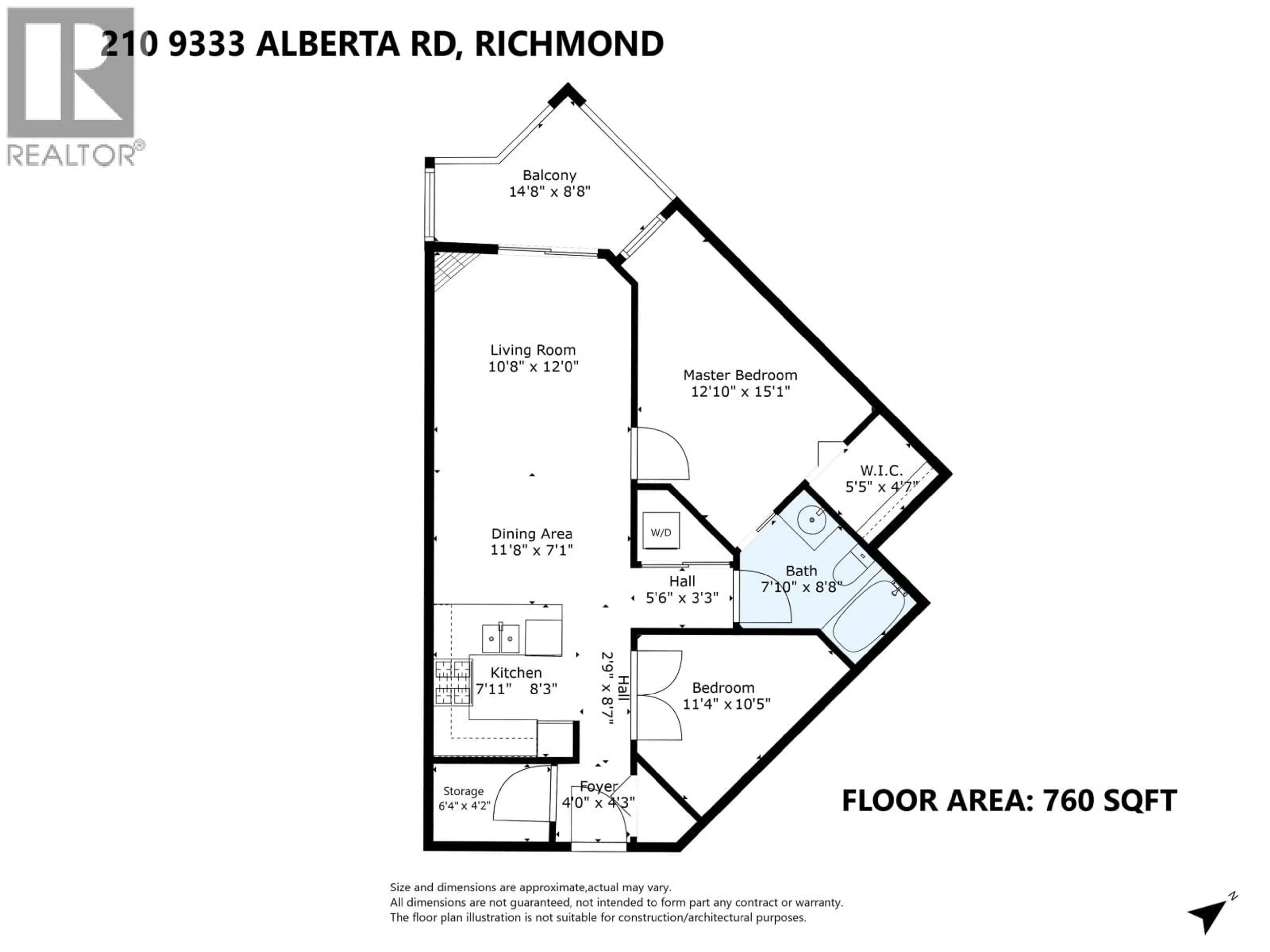 Floor plan for 210 - 9333 ALBERTA ROAD, Richmond British Columbia V6Y4E4