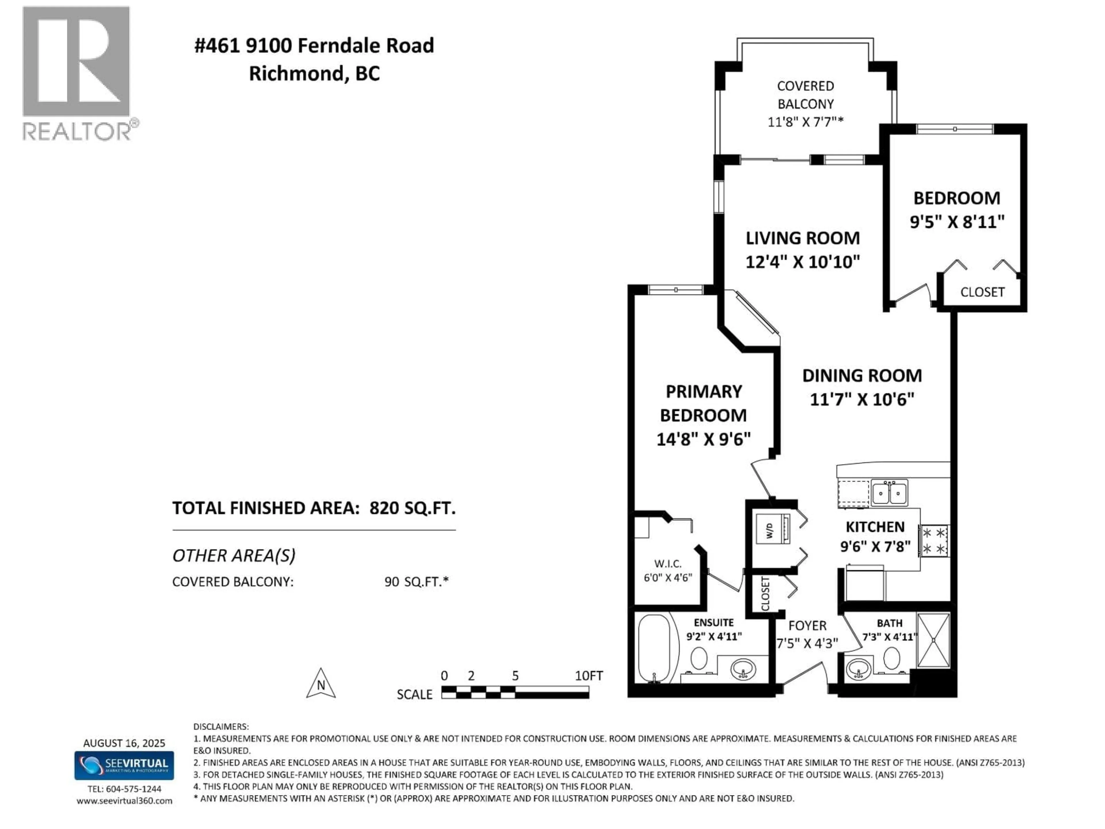 Floor plan for 461 - 9100 FERNDALE ROAD, Richmond British Columbia V6Y4L1